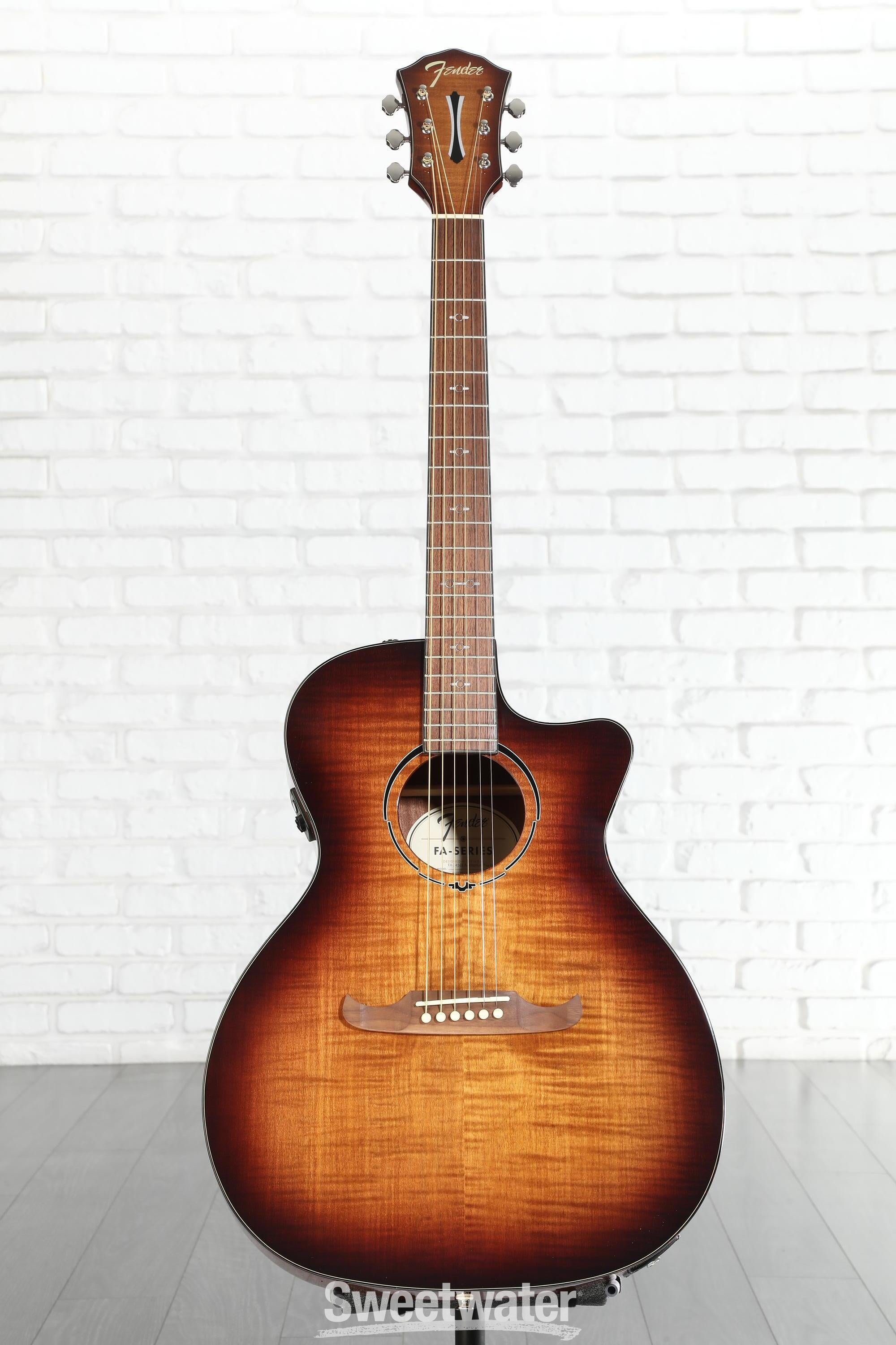 Fender FA-345CE Auditorium - 3-Tone Tea Burst | Sweetwater