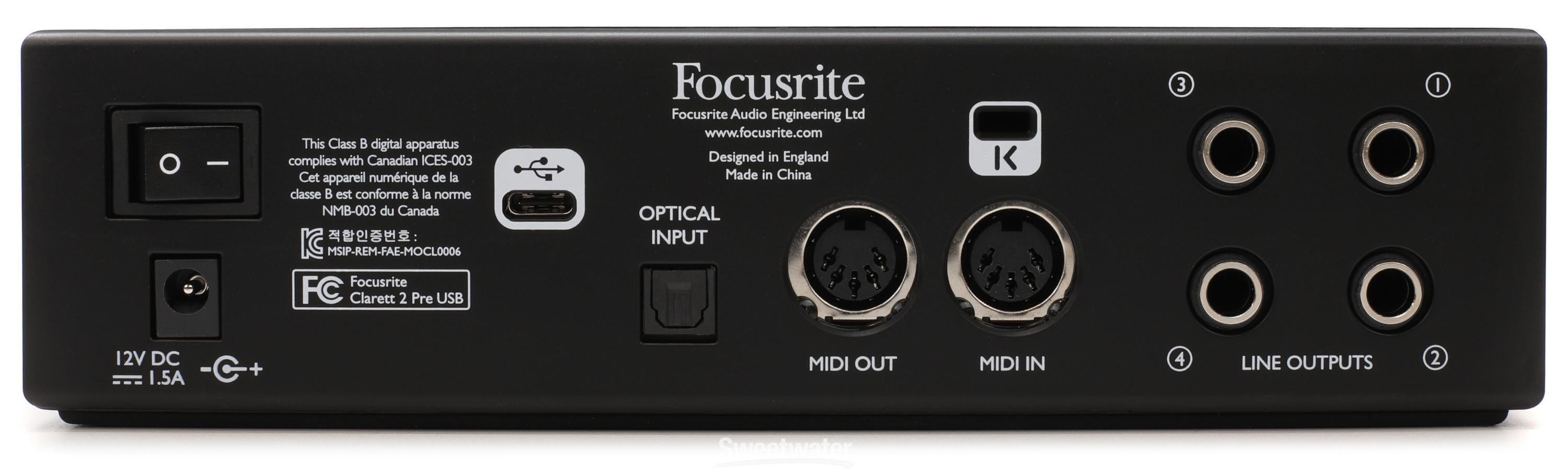 Focusrite Clarett 2Pre USB 10x4 Audio Interface Reviews | Sweetwater