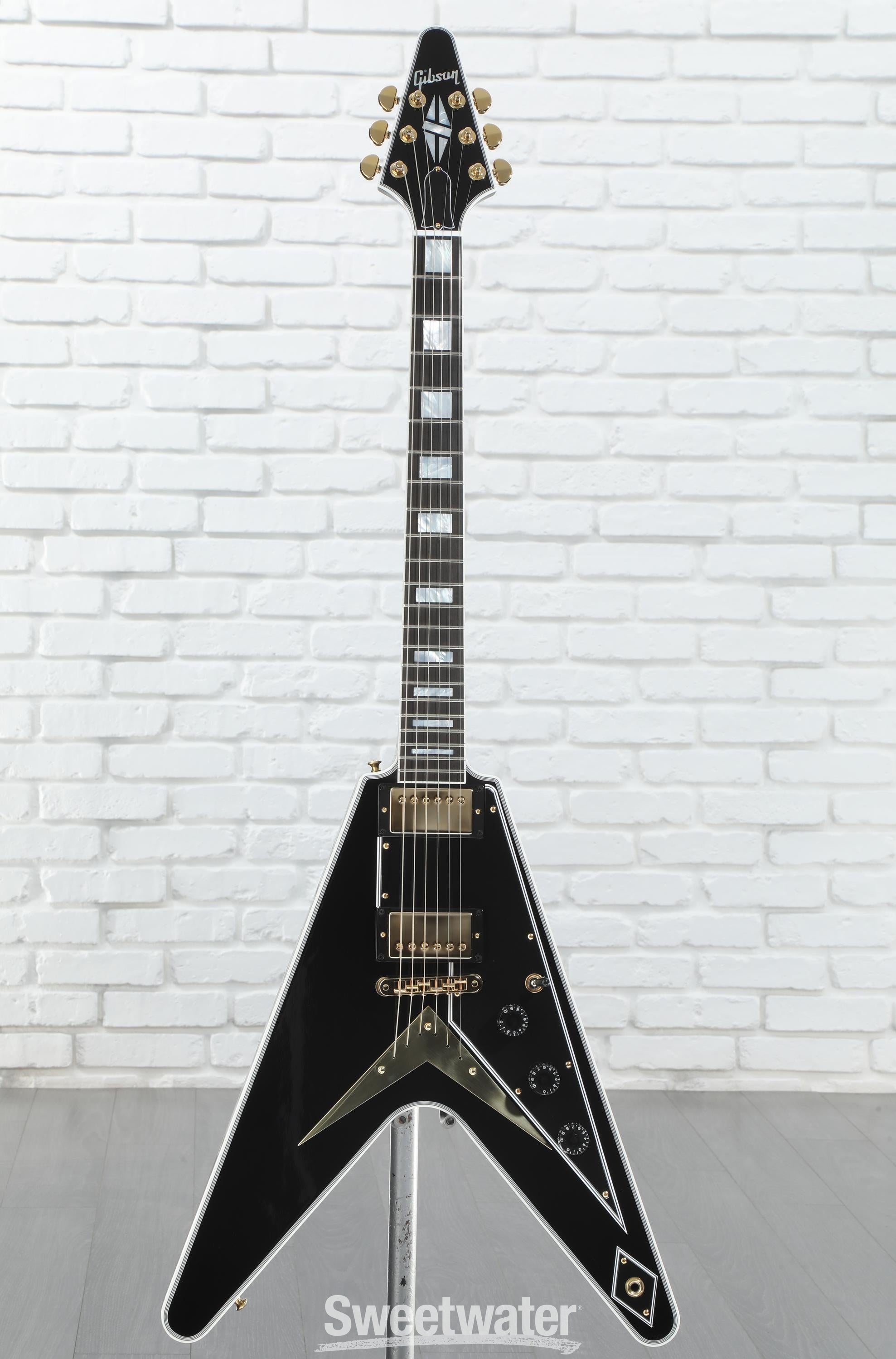 最新の激安 Ebony - Custom V Flying Custom Gibson with Fingerboard Ebony ギター