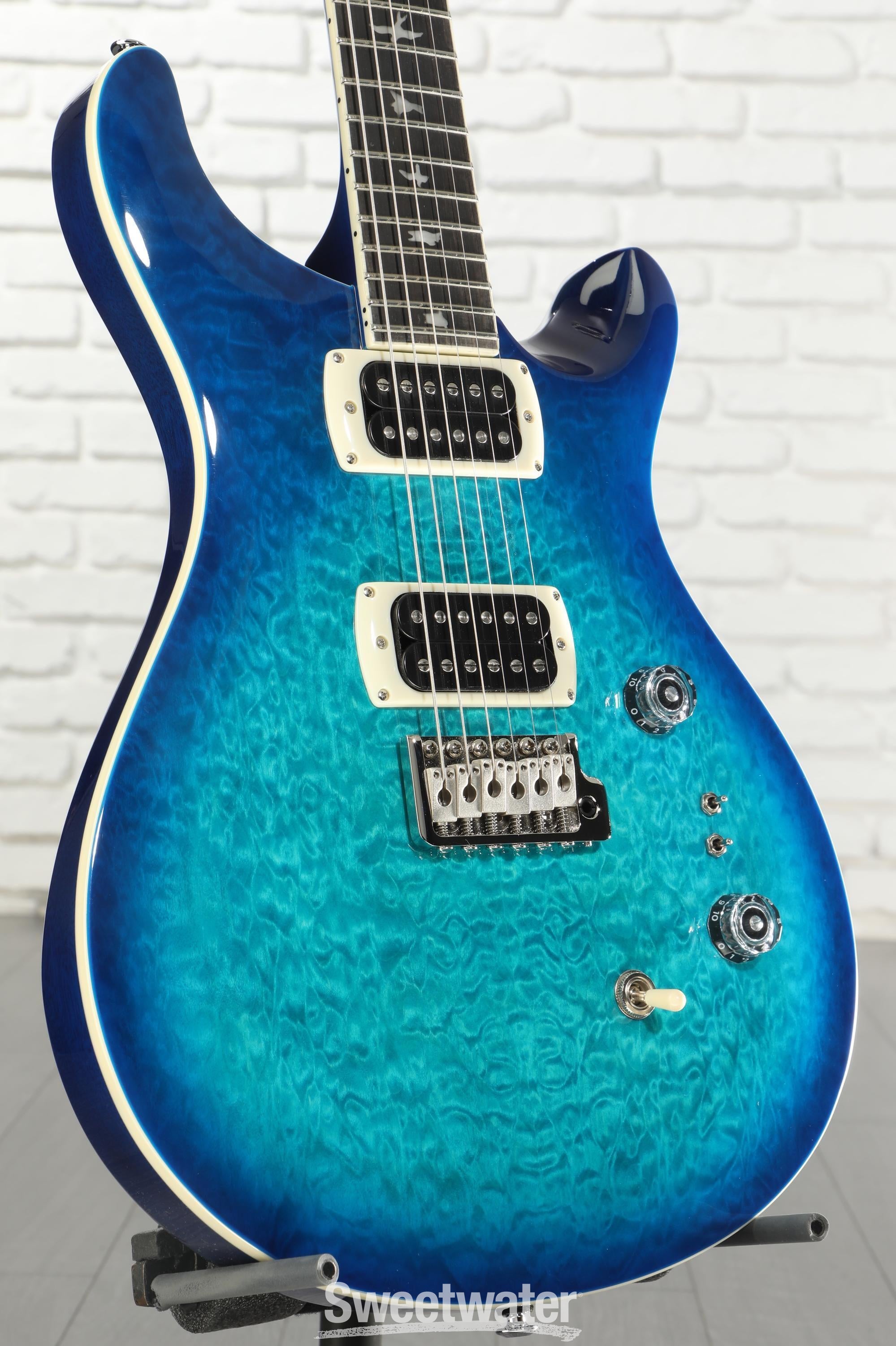 PRS SE Custom 24-08 Quilt Electric Guitar - Lake Blue | Sweetwater