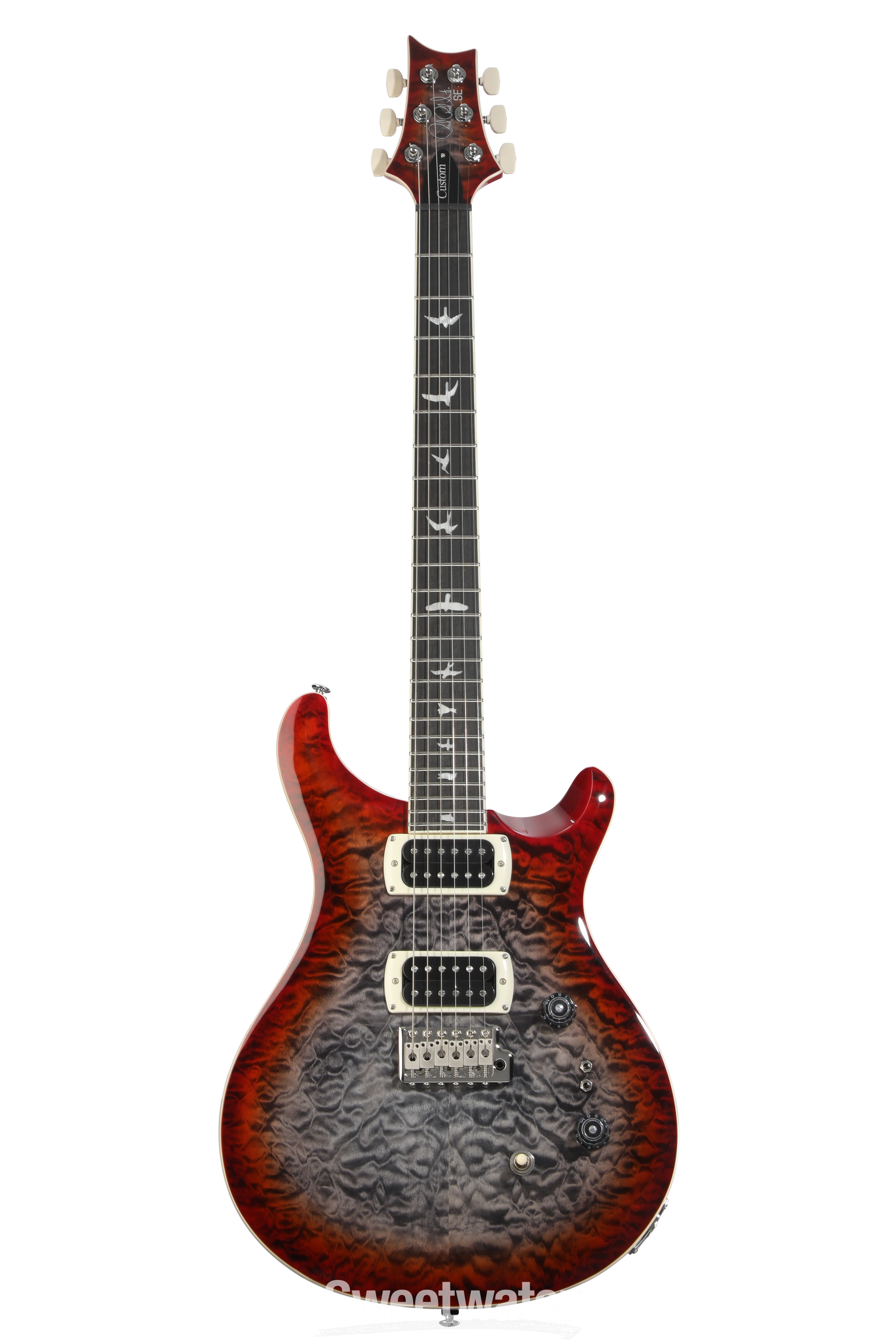 PRS SE Custom 24-08 Quilt Electric Guitar - Charcoal Cherry Burst