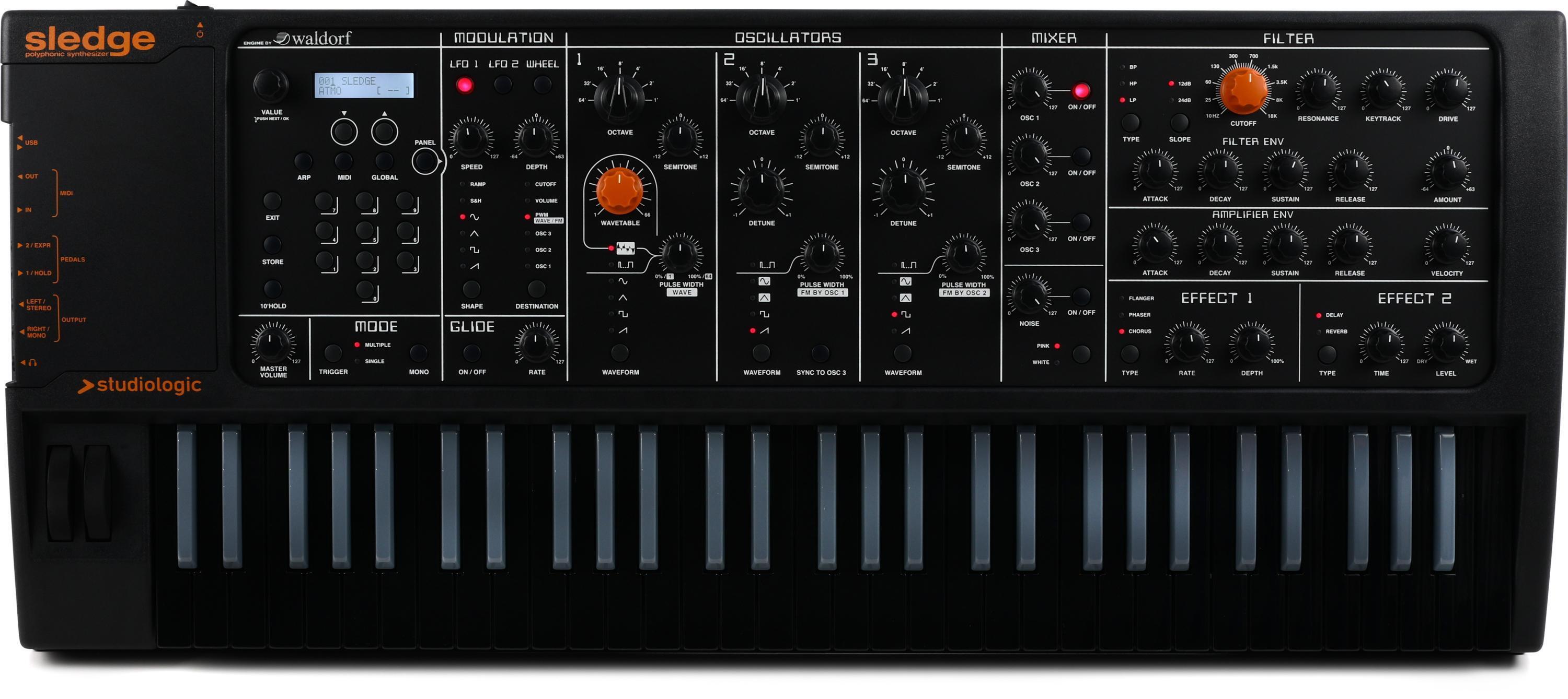 Studiologic Sledge 2.0 Black Virtual Analog Synthesizers