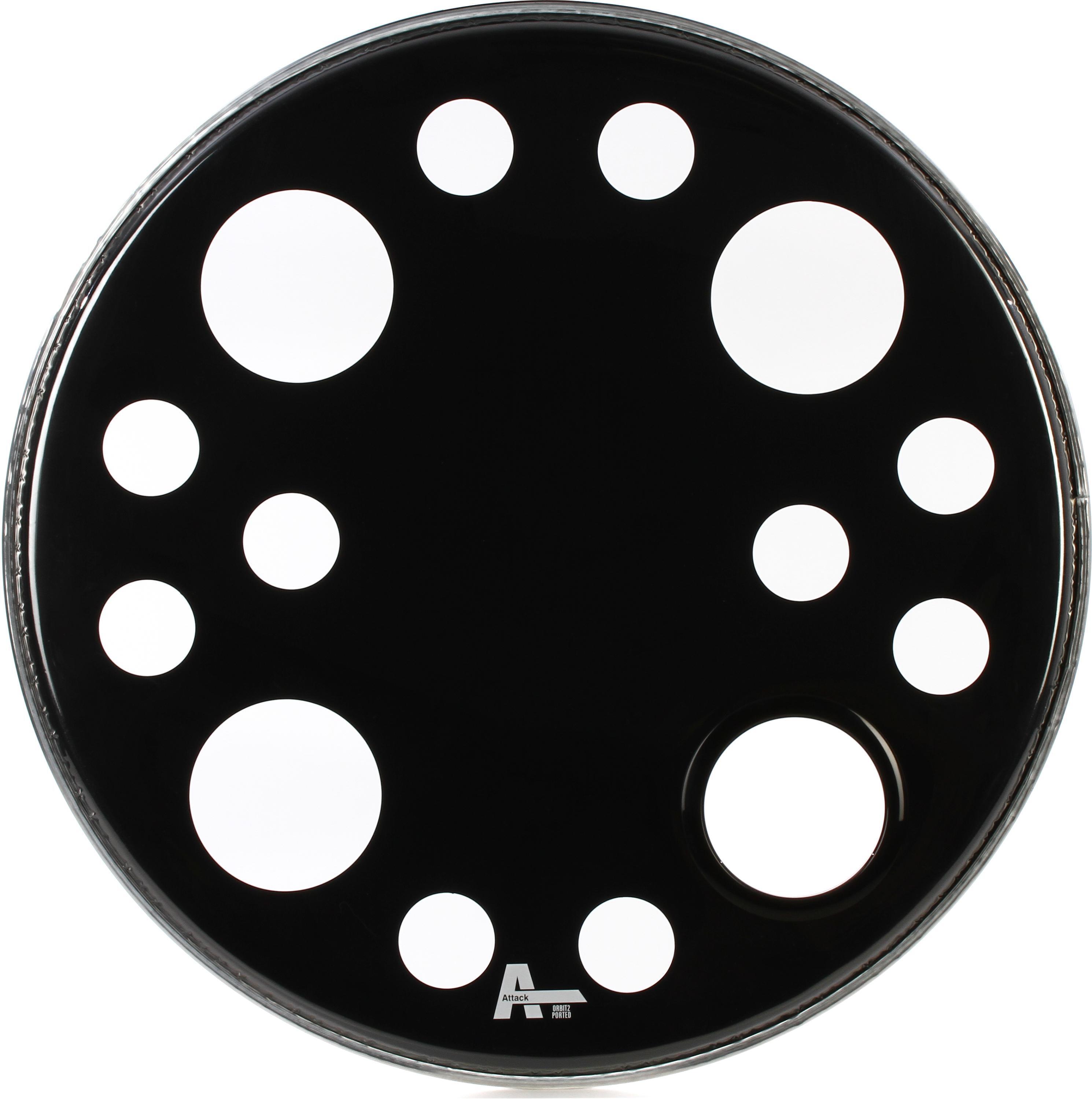 Photo of Attack Orbit Black Bass Drumhead - 22 inch - Resonant - Ported