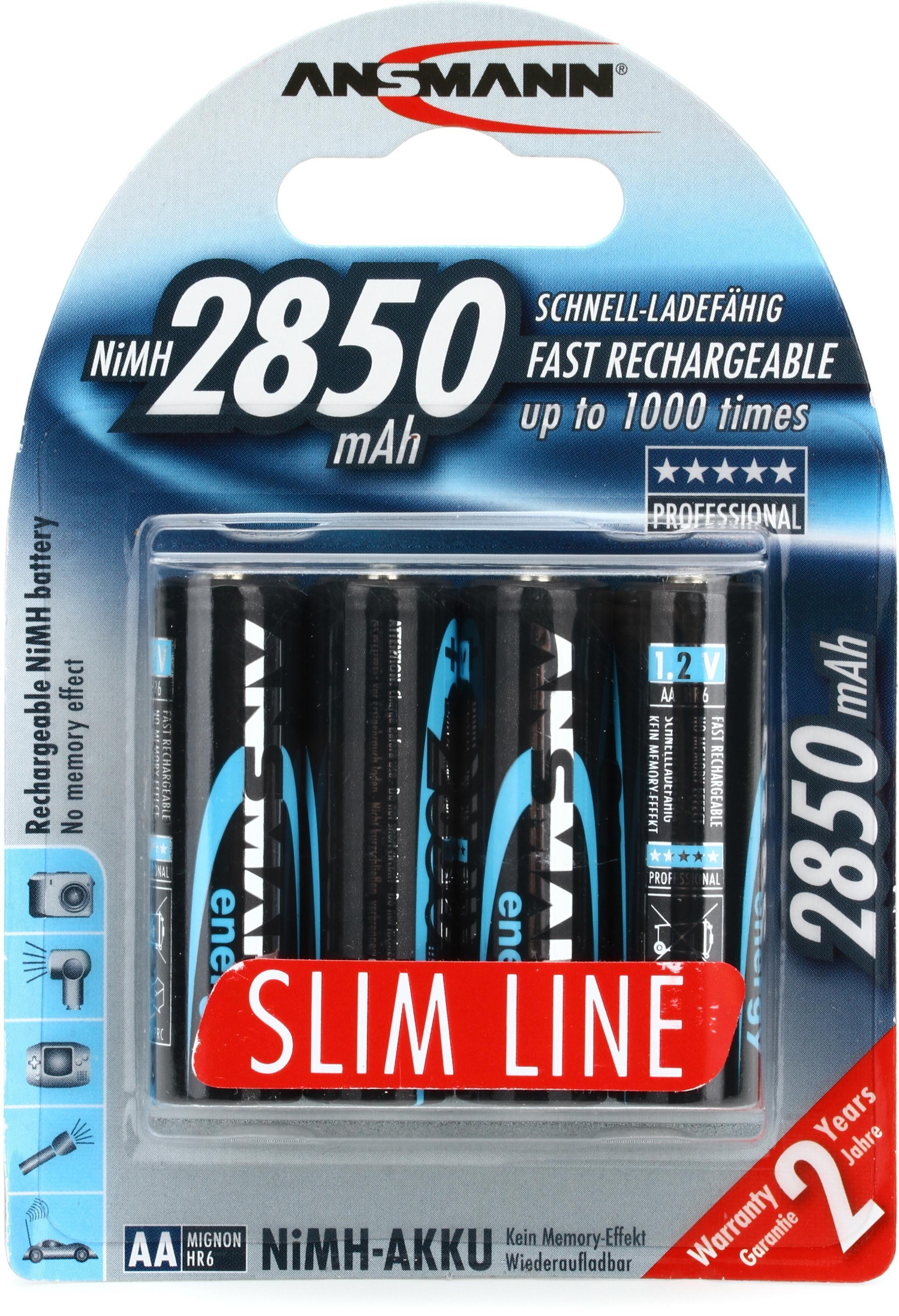 Bundled Item: Ansmann AA 2850mah Slimline Rechargeable NiMH Battery (4-pack)