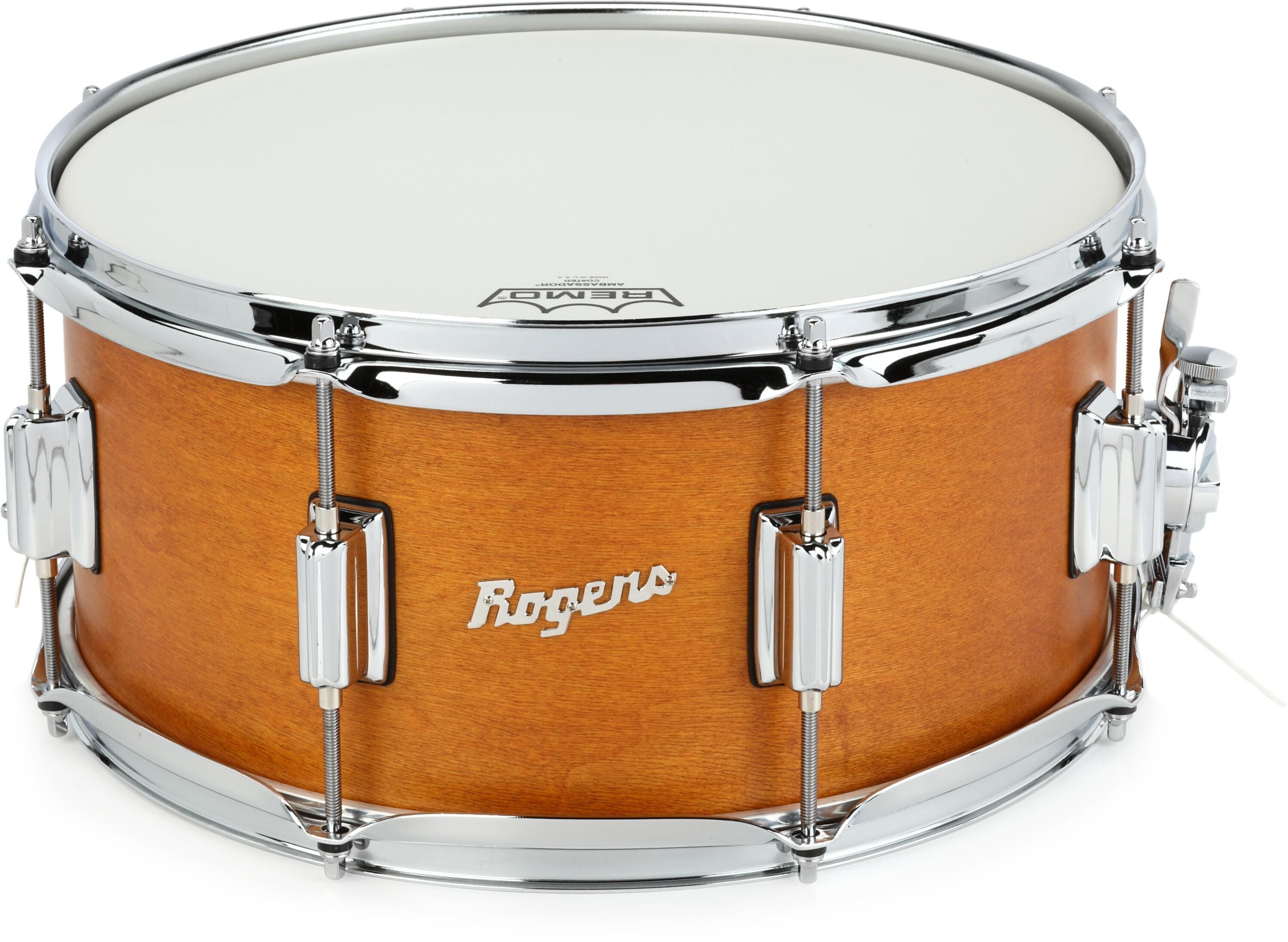 Rogers Drums Tower Series Snare Drum - 6.5-inch x 14-inch, Satin Fruitwood  Stain