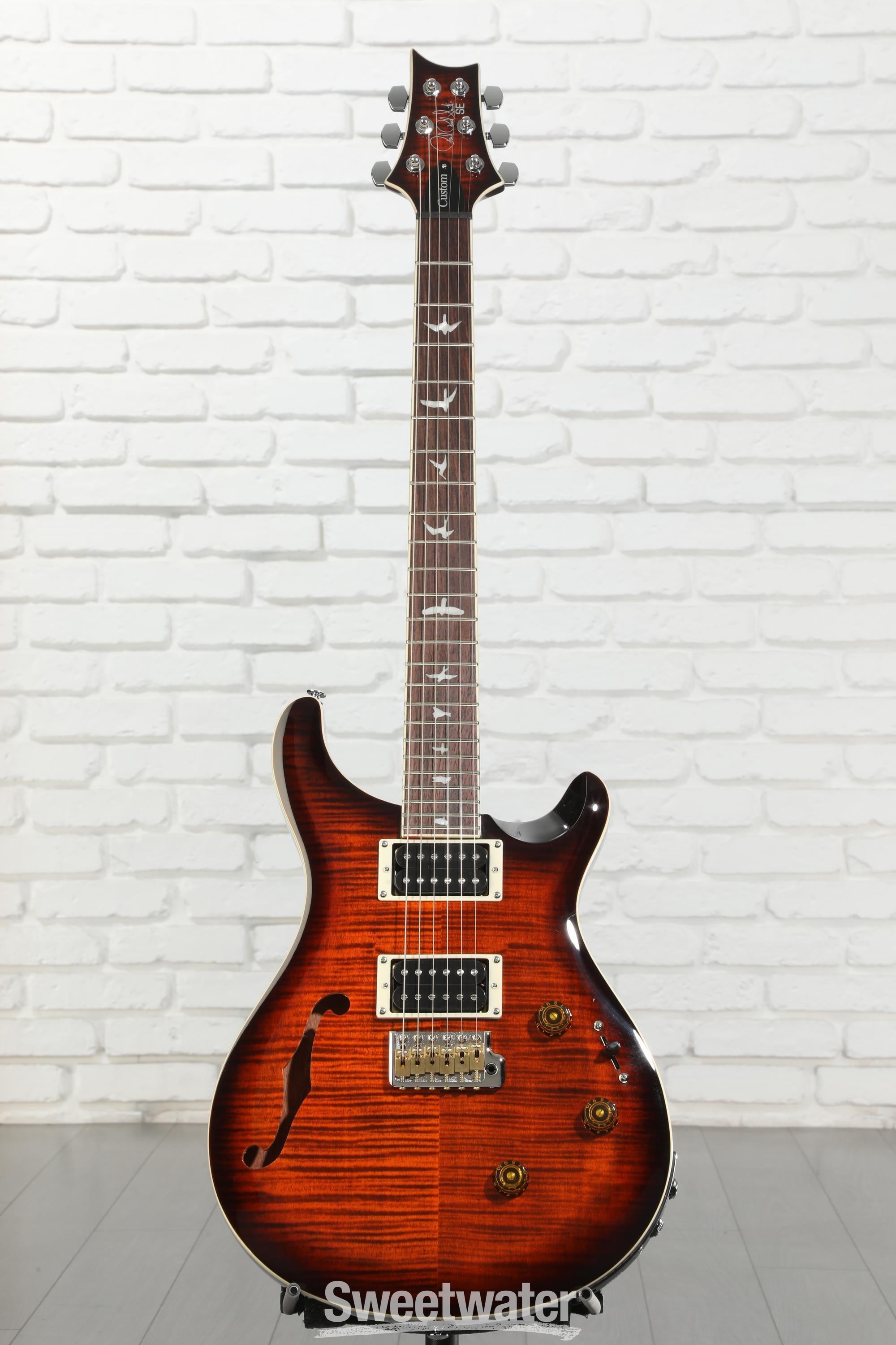 PRS SE Custom 24 Semi-Hollow Piezo Electric Guitar - Orange Tiger