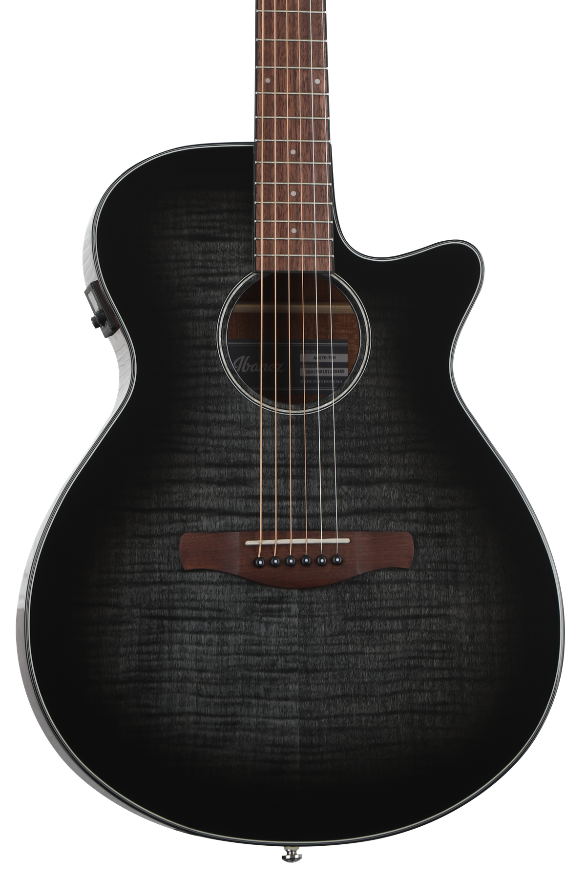 Ibanez AEG70 Acoustic-Electric Guitar - Transparent Charcoal Burst High  Gloss