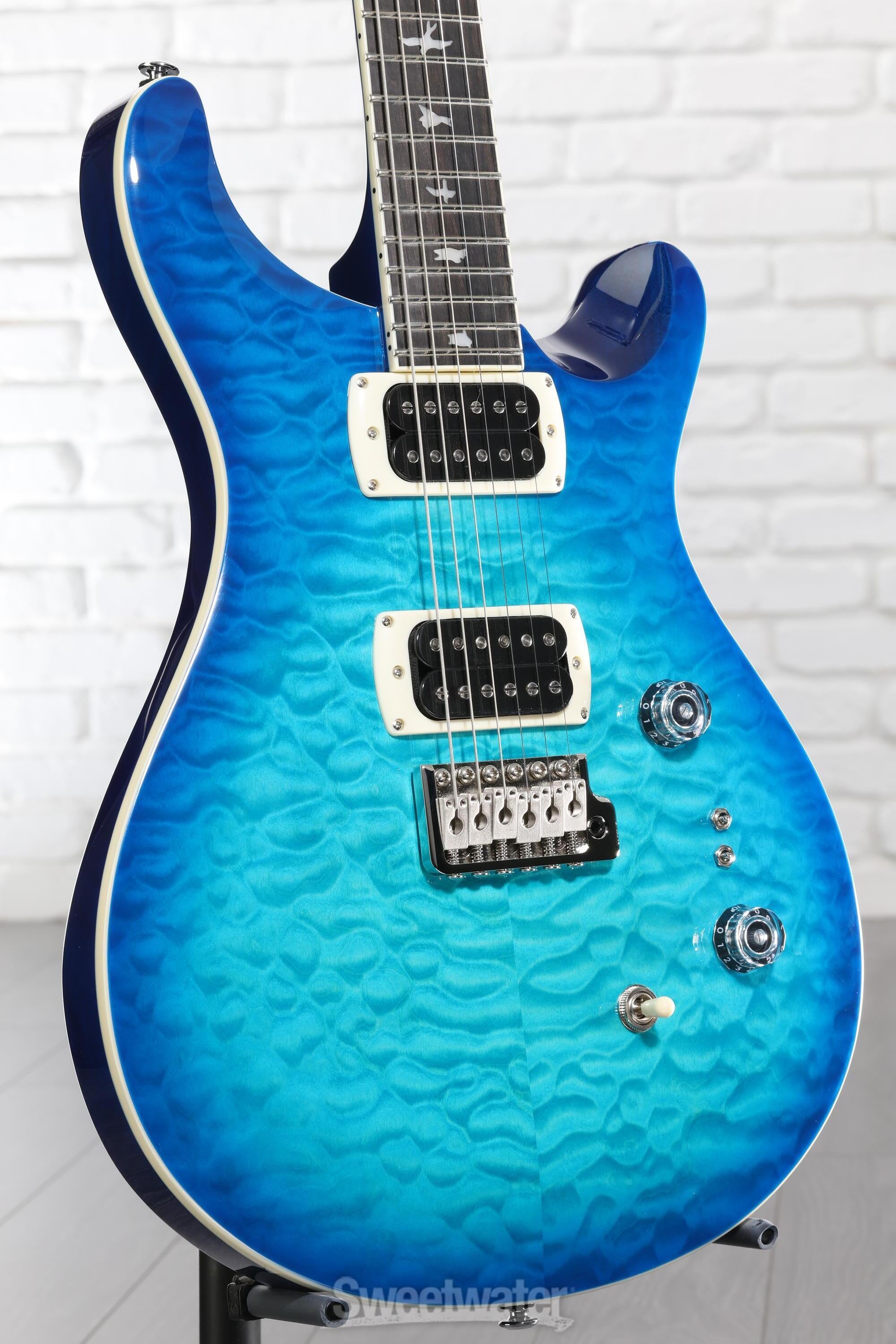 PRS SE Custom 24-08 Quilt Electric Guitar - Lake Blue | Sweetwater