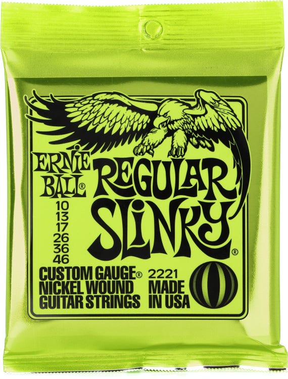 Ernie Ball 2221 Regular Slinky Nickel Wound Electric Guitar Strings - .010-.046