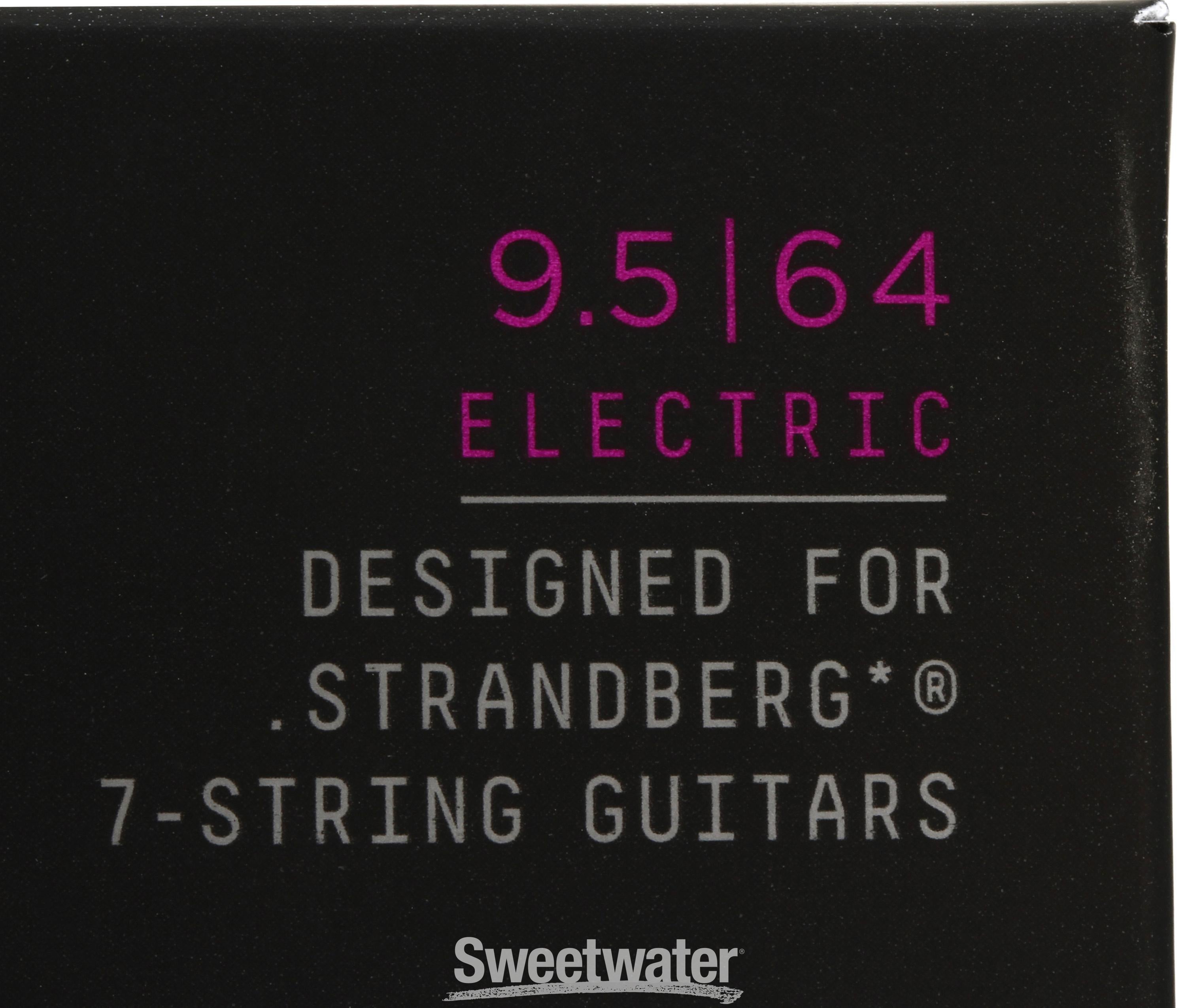 D'Addario NYXL09564SB NYXL Nickel Wound Electric Guitar Strings -  .0095-.064 Custom Light 7-string