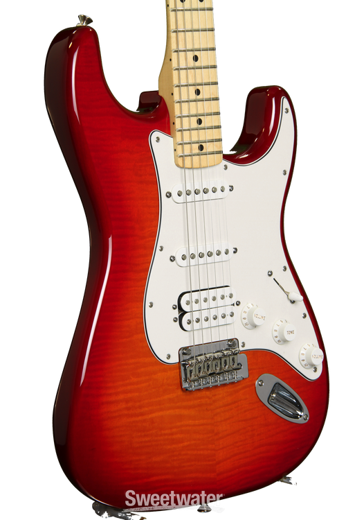 Fender Deluxe Strat Plus HSS iOS - Aged Cherry Burst Reviews | Sweetwater