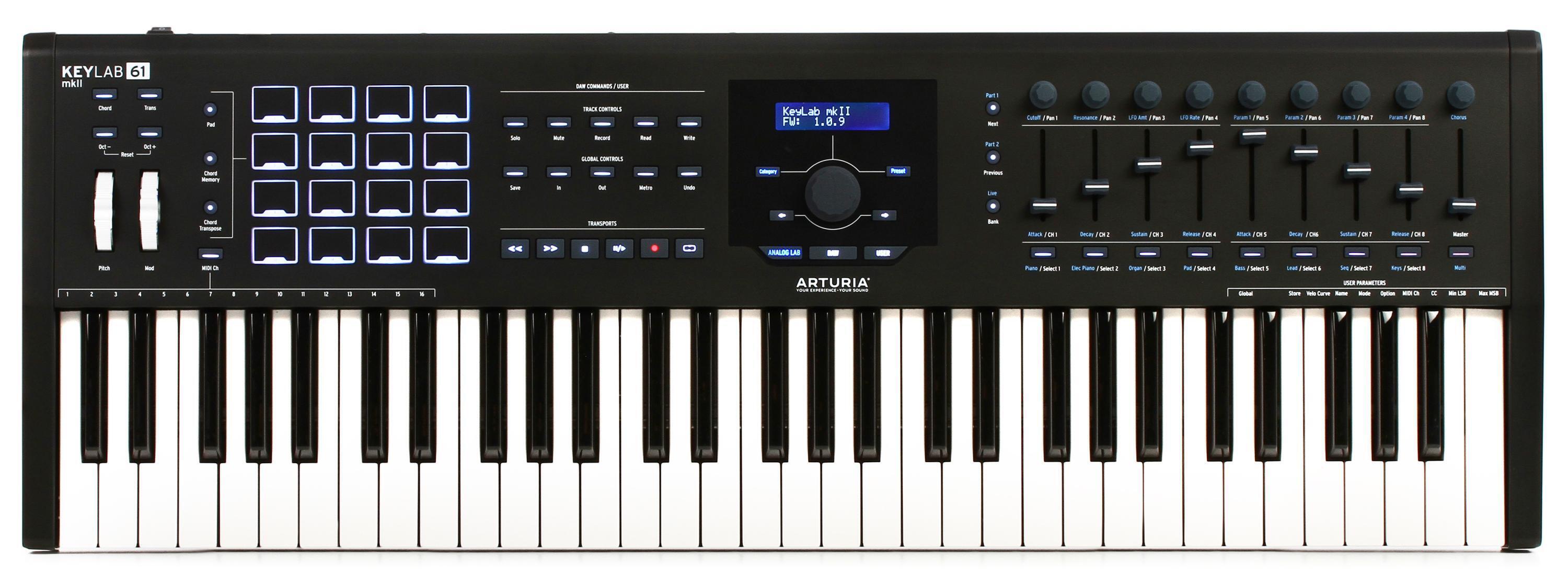 Arturia KeyLab 61 MkII 61-key Keyboard Controller - Black | Sweetwater