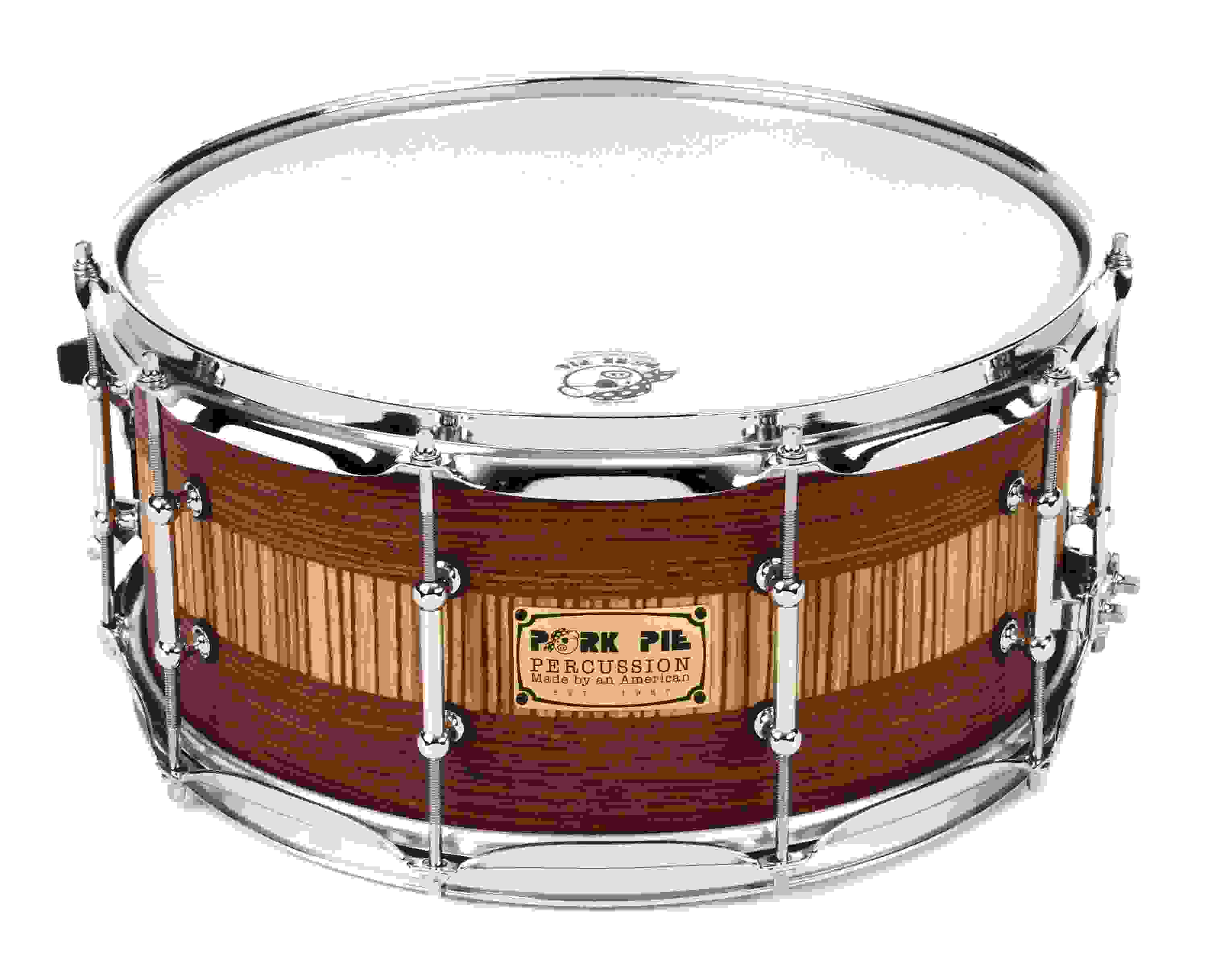 Pork Pie Percussion USA Maple 6.5 x 14-inch Snare Drum - Rosewood-Zebrawood veneer