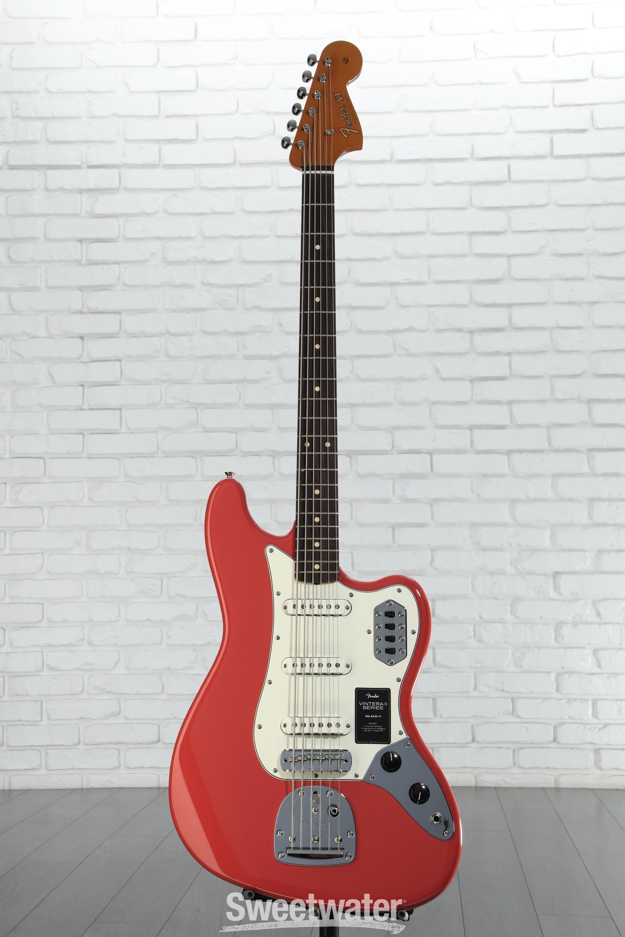 Fender Vintera II '60s Bass VI - Fiesta Red Reviews | Sweetwater