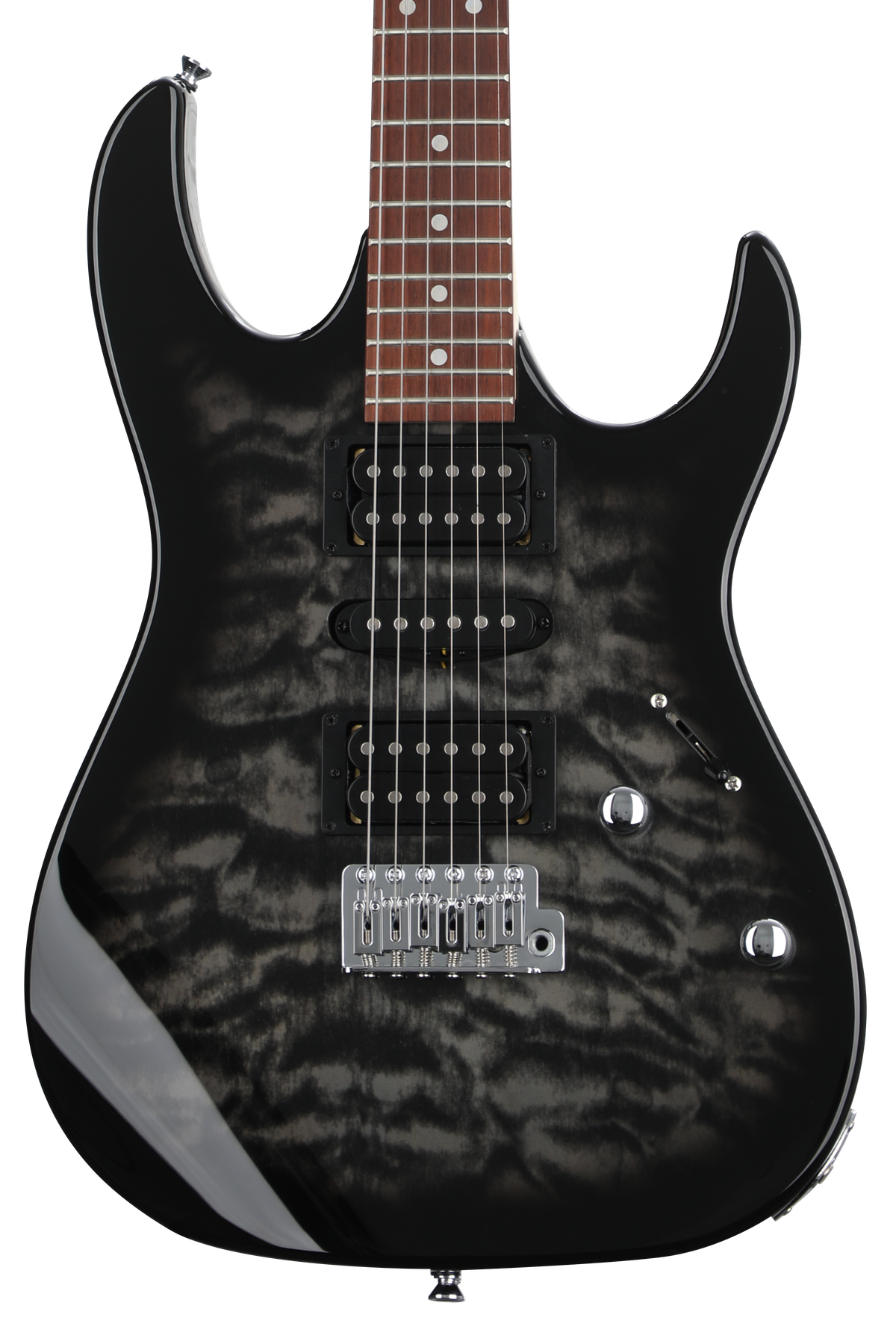 Ibanez Gio GRX70QA Electric Guitar - Transparent Black Sunburst