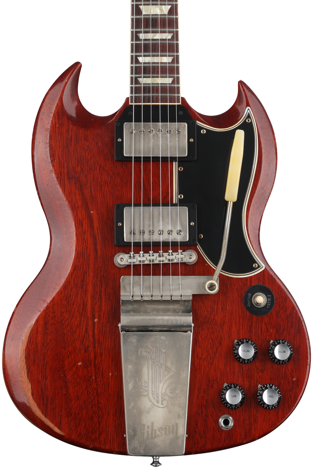 Gibson Custom 1964 SG Standard Reissue w/ Maestro Vibrola Electric Guitar -  Murphy Lab Heavy Aged Faded Cherry