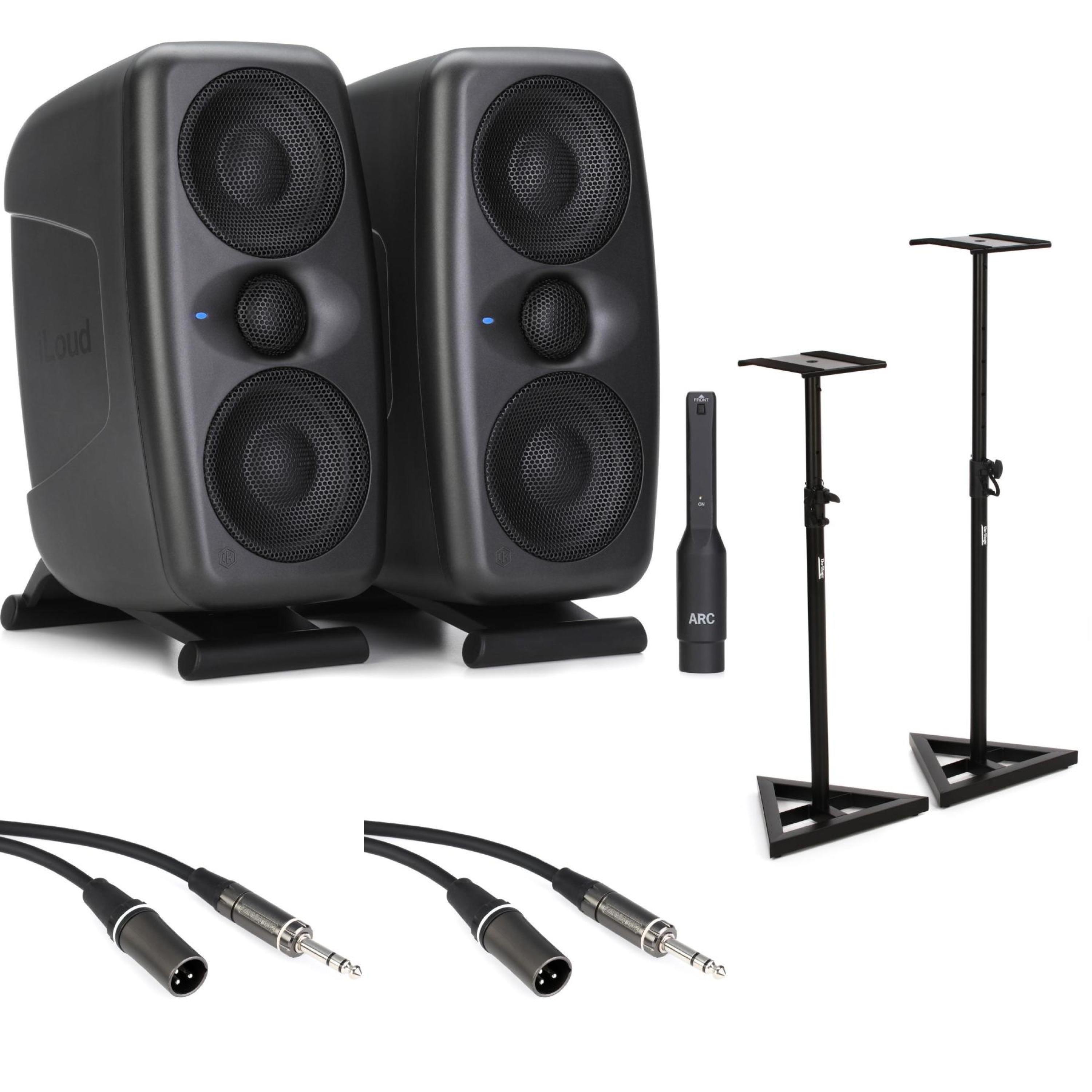 IK Multimedia iLoud MTM MKII Powered Studio Monitor Pair with Stands and  Cables - Black