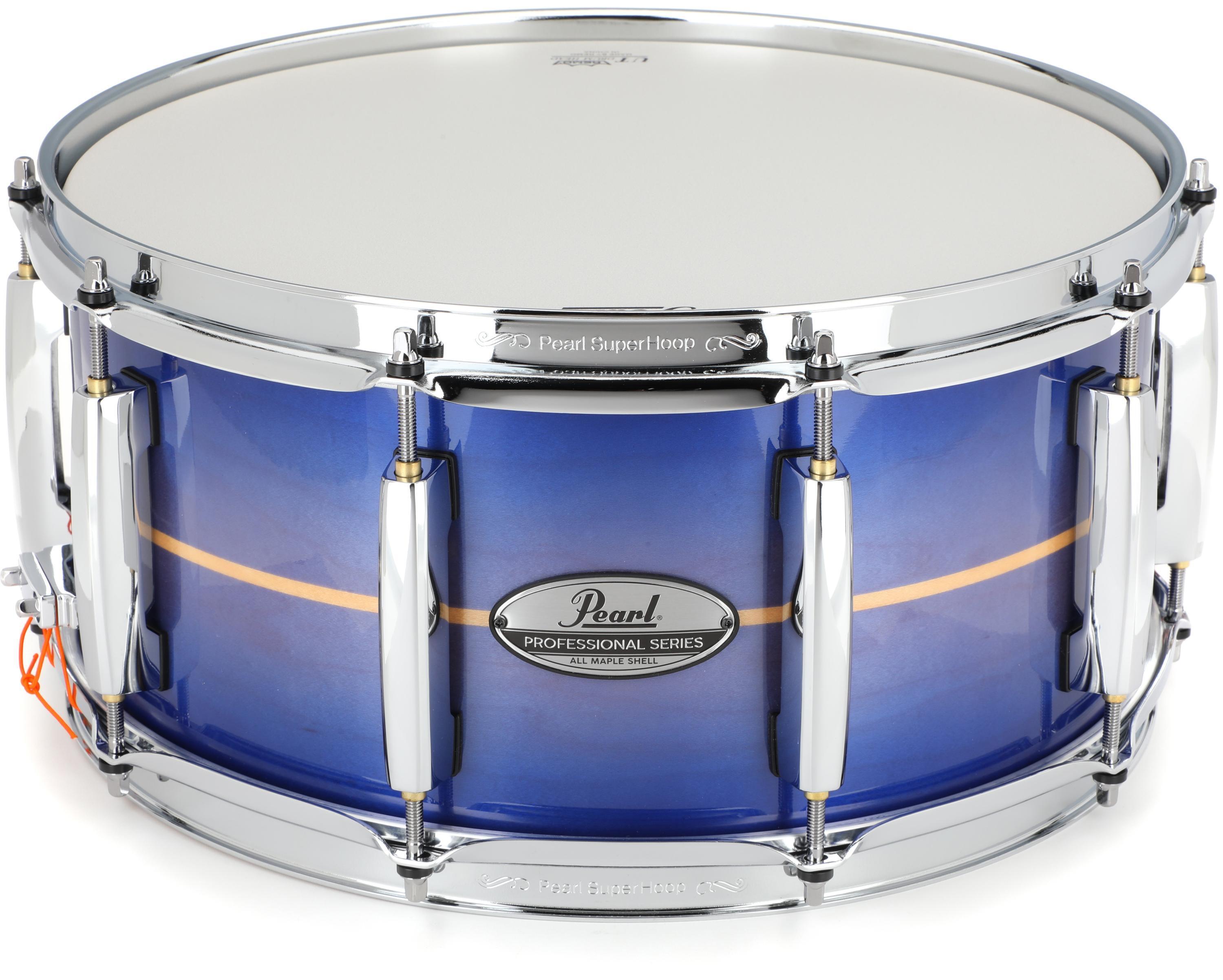 Pearl Professional Series Snare Drum - 6.5 inch x 14 inch - Royal Blue  Burst Stripe