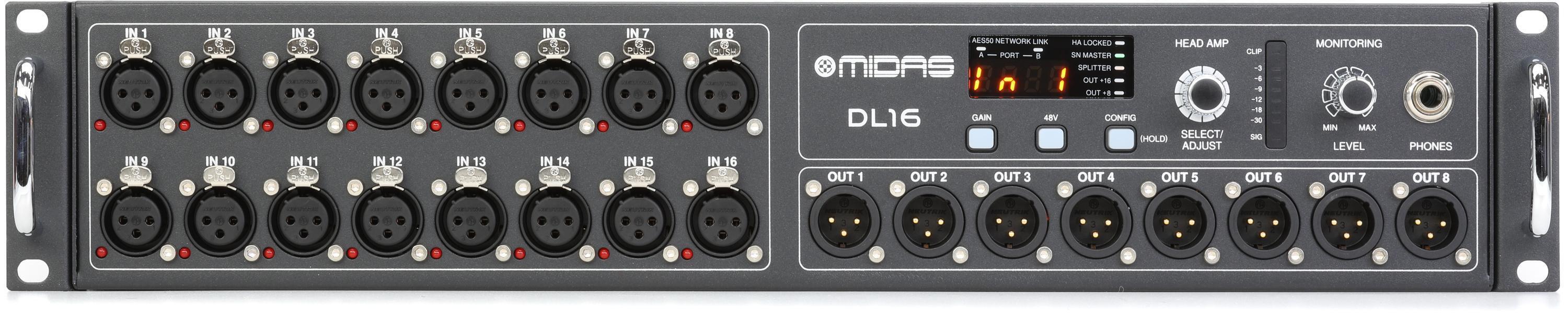 Midas DL16 16-input / 8-output Stage Box | Sweetwater