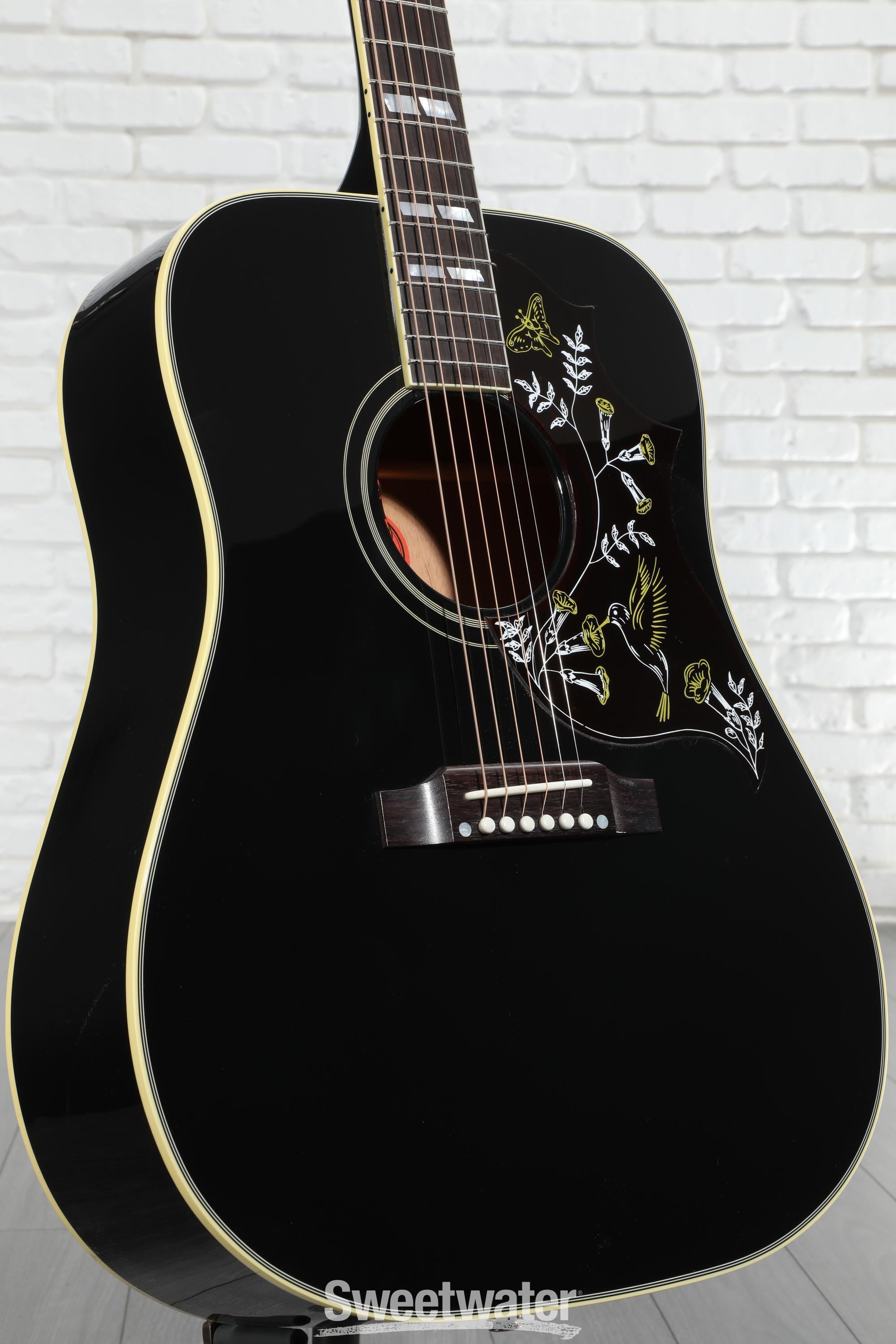 ギター Gibson CS 50th Hummingbird Ebony Gibson Acoustic Hummingbird Torch Acoustic-electric Guitar - Ebony