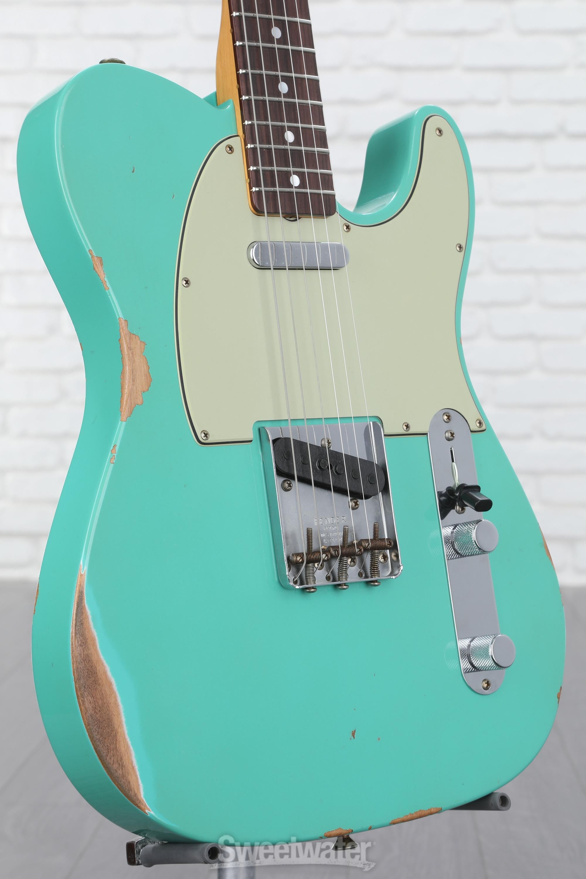 Fender Custom Shop '64 Telecaster Relic Electric Guitar - Aged Sea Foam ...