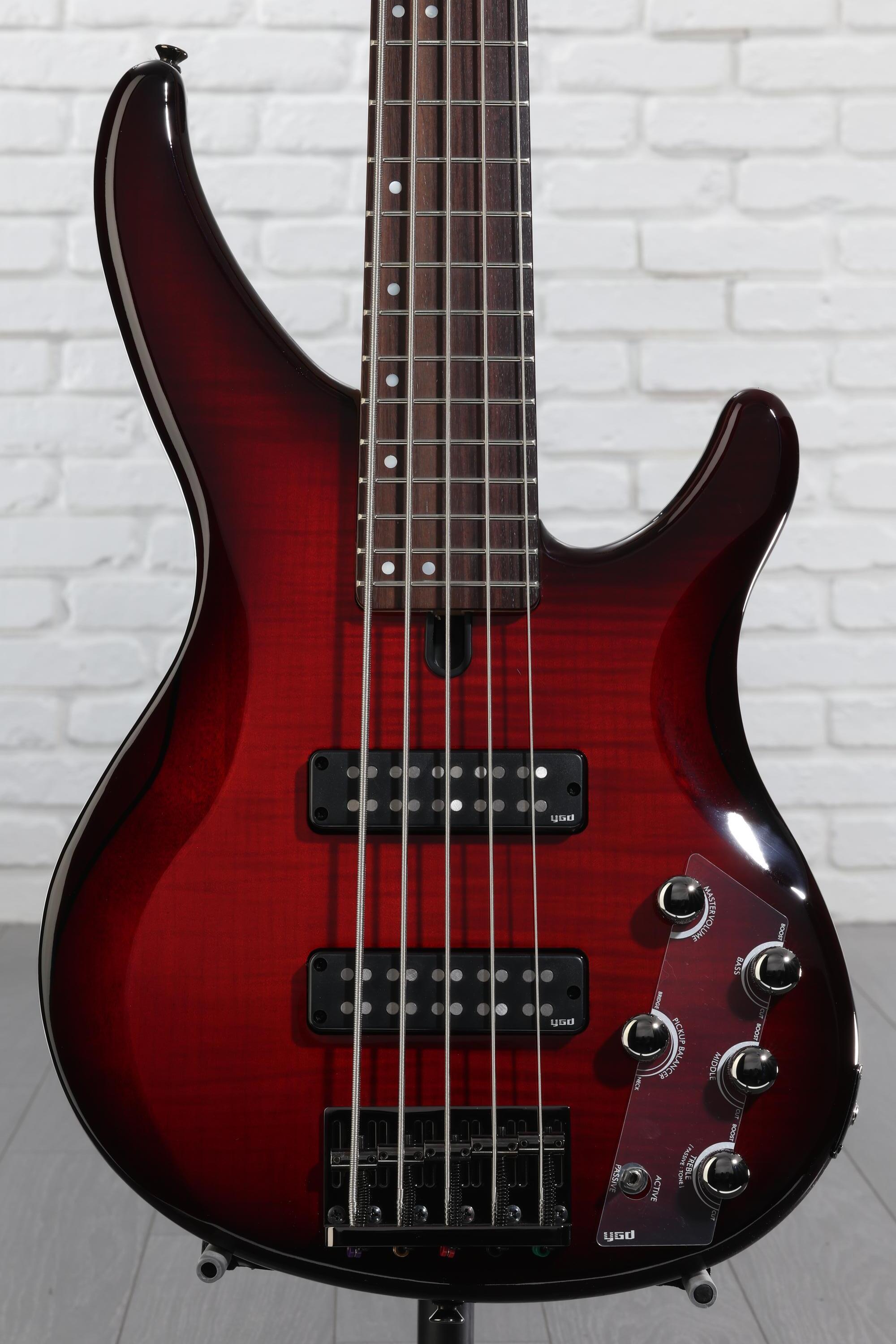 Yamaha TRBX605FM 5-string Bass Guitar - Dark Red Burst | Sweetwater
