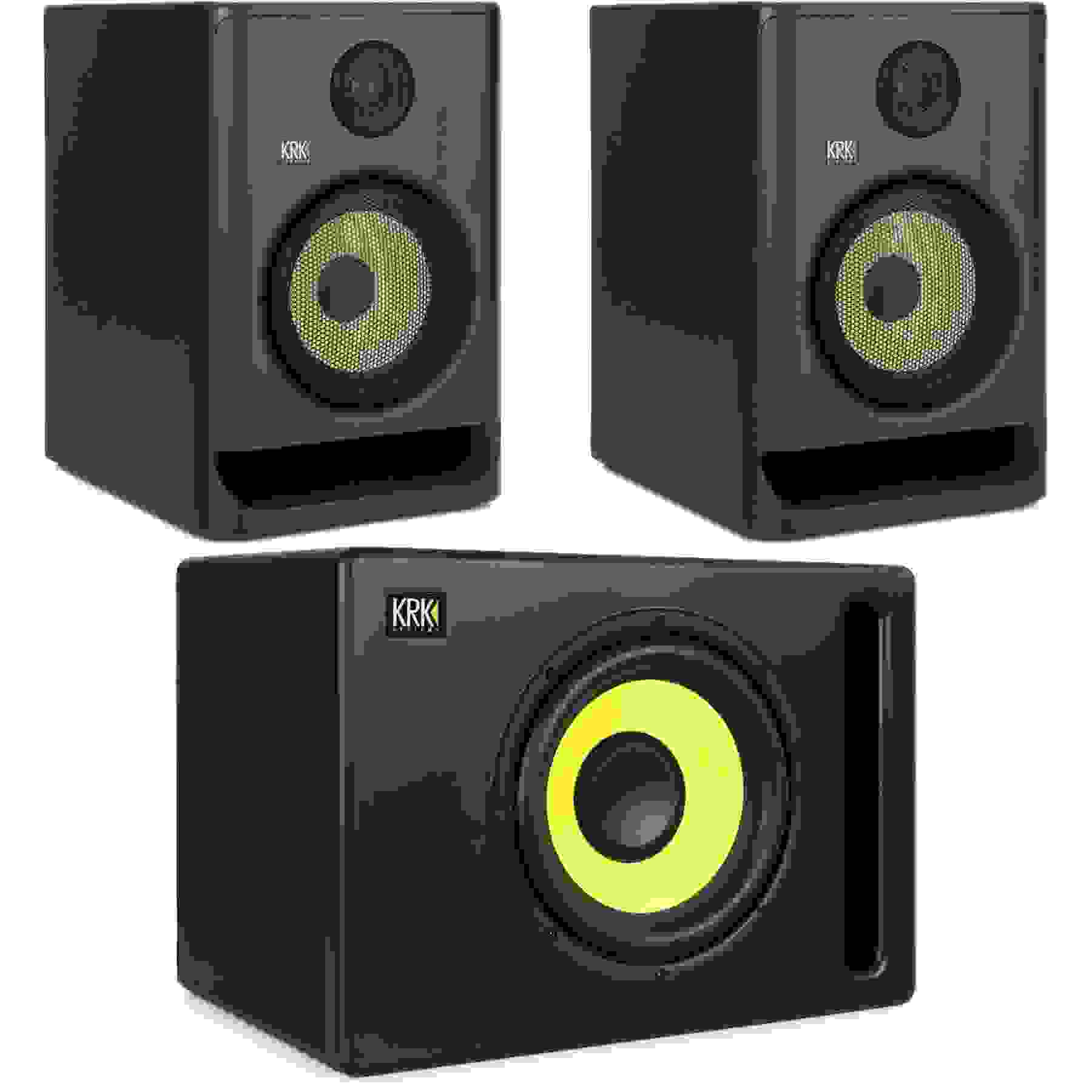 KRK ROKIT 7 G5 7-inch Powered Studio Monitors with S10.4 10 inch Powered Studio Subwoofer - Black