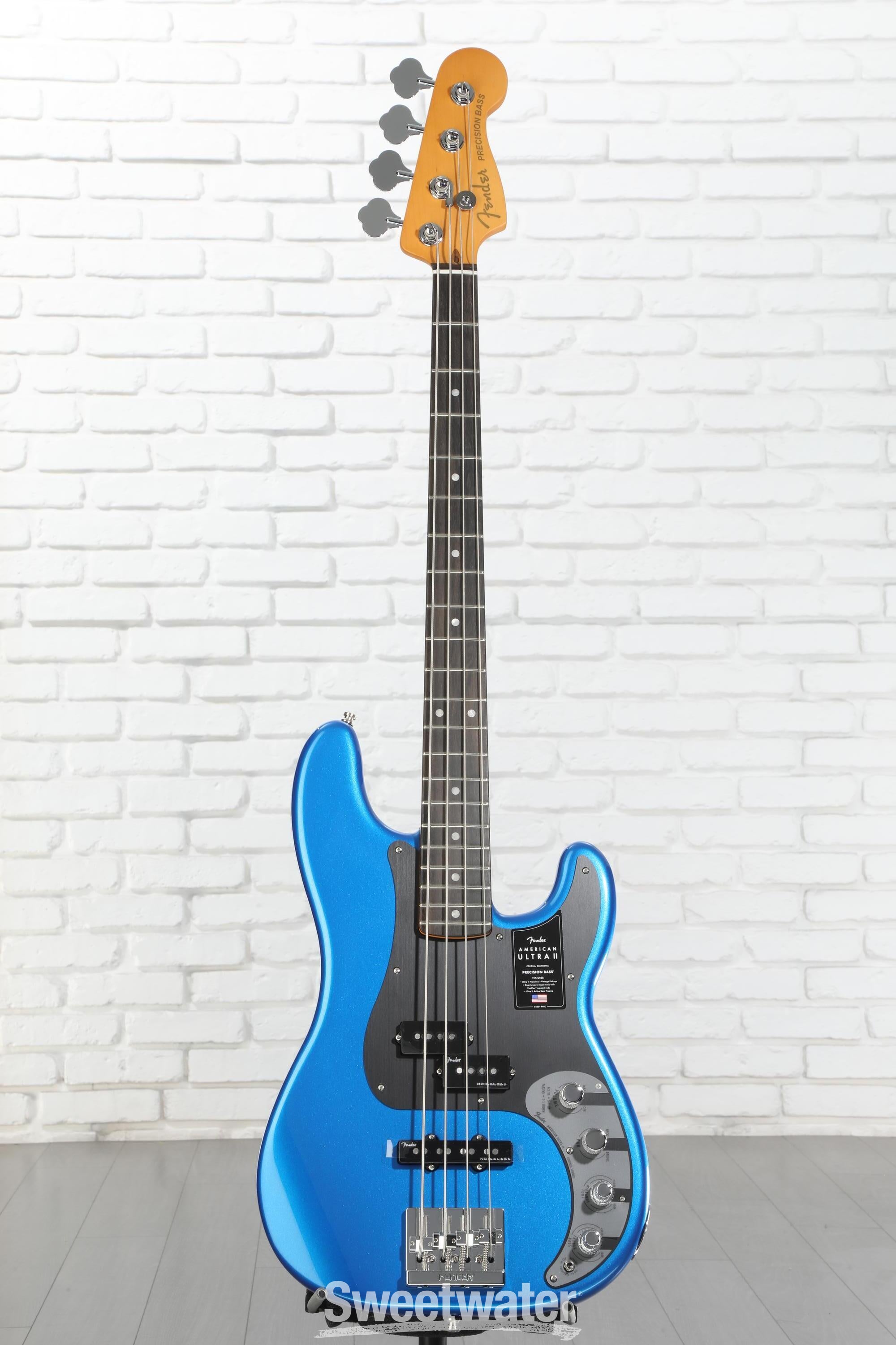 Fender American Ultra II Precision Bass - Noble Blue | Sweetwater