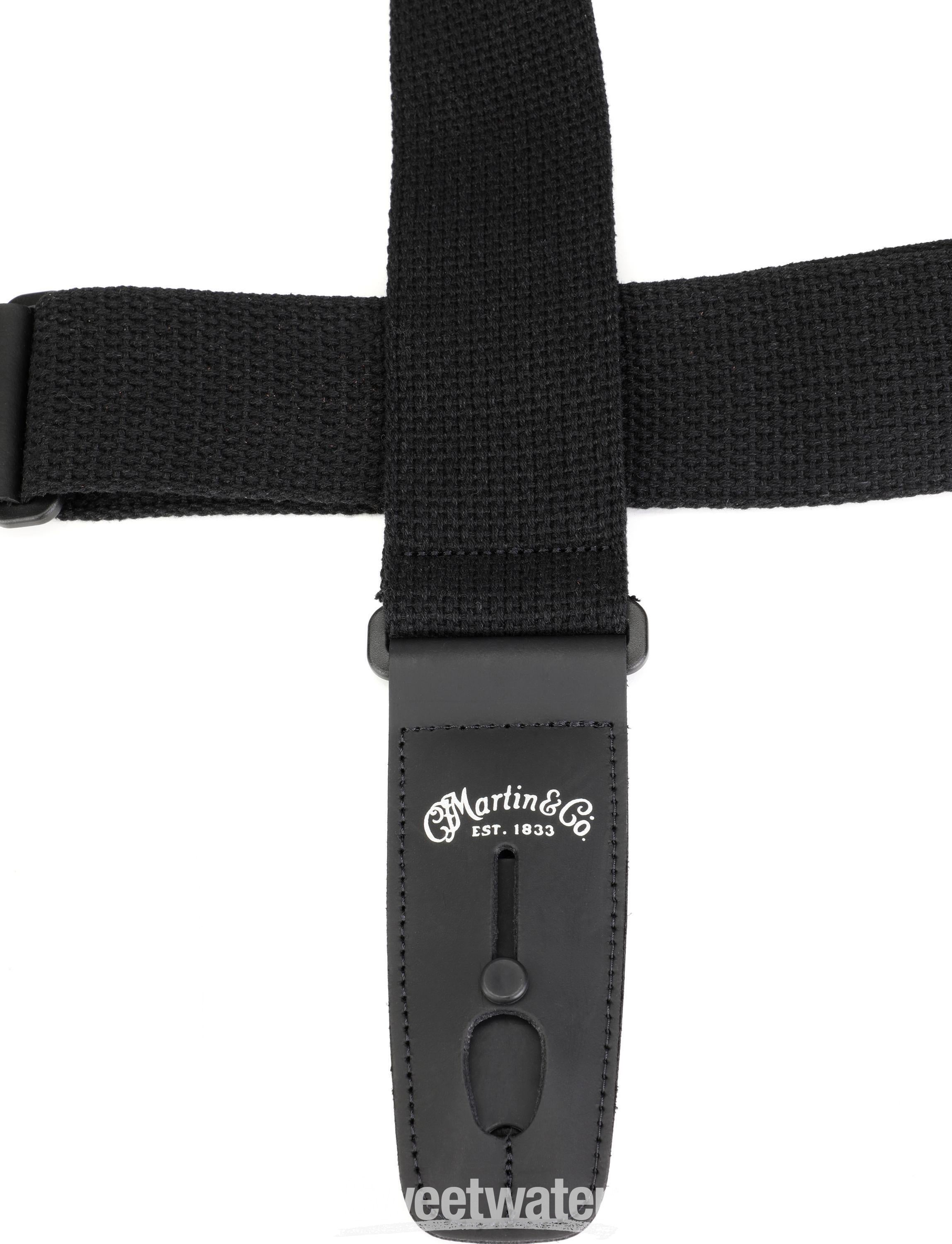 Martin Cotton Weave Lock-It Guitar Strap - Black | Sweetwater