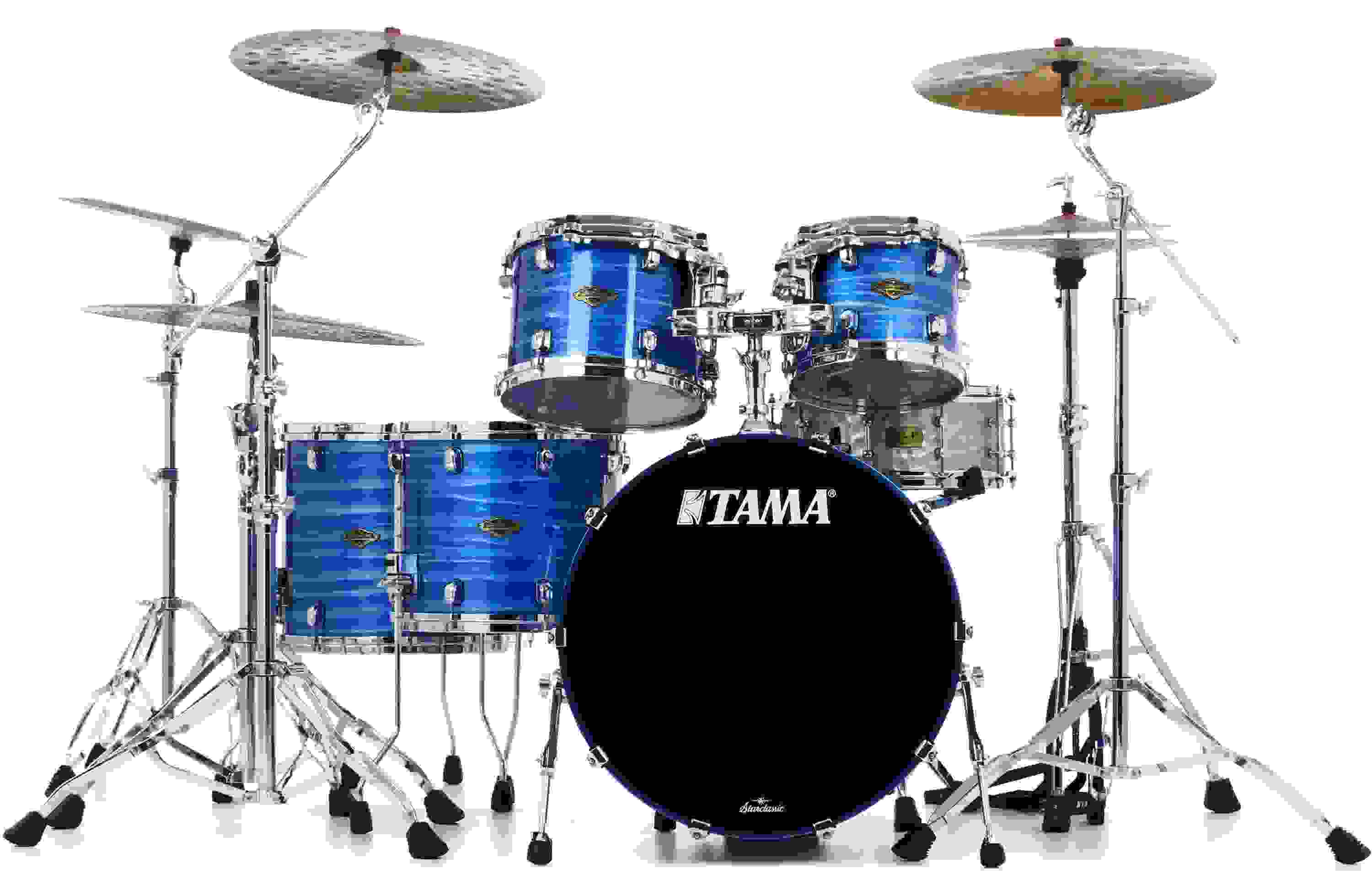 Tama Starclassic Walnut/Birch WBS52LS 5-piece Shell Pack - Lacquer Ocean Blue Ripple