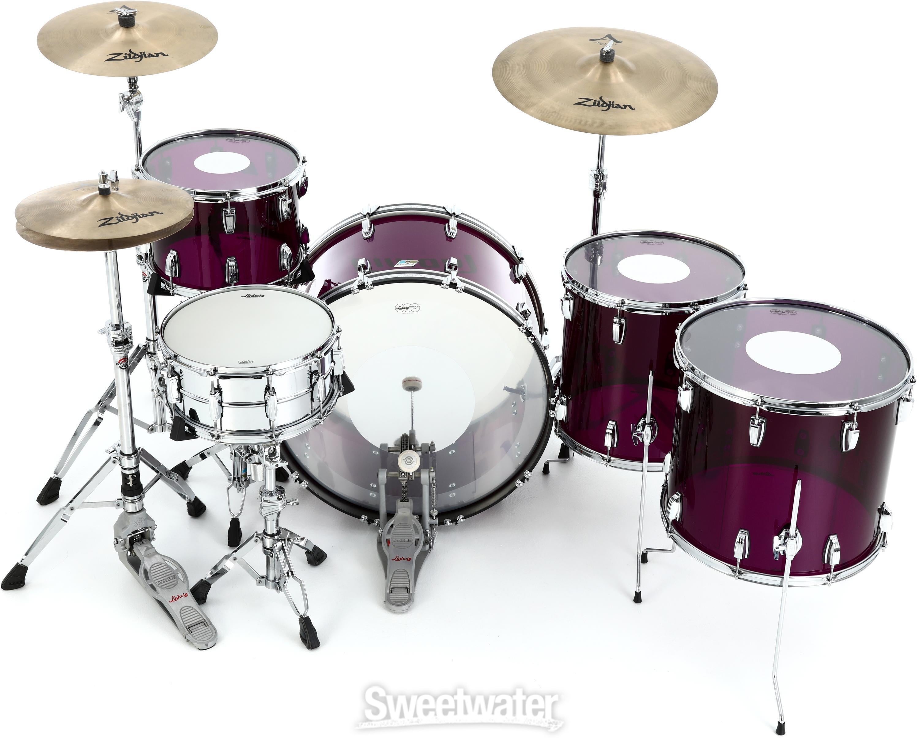 Ludwig vistalite deals zep set