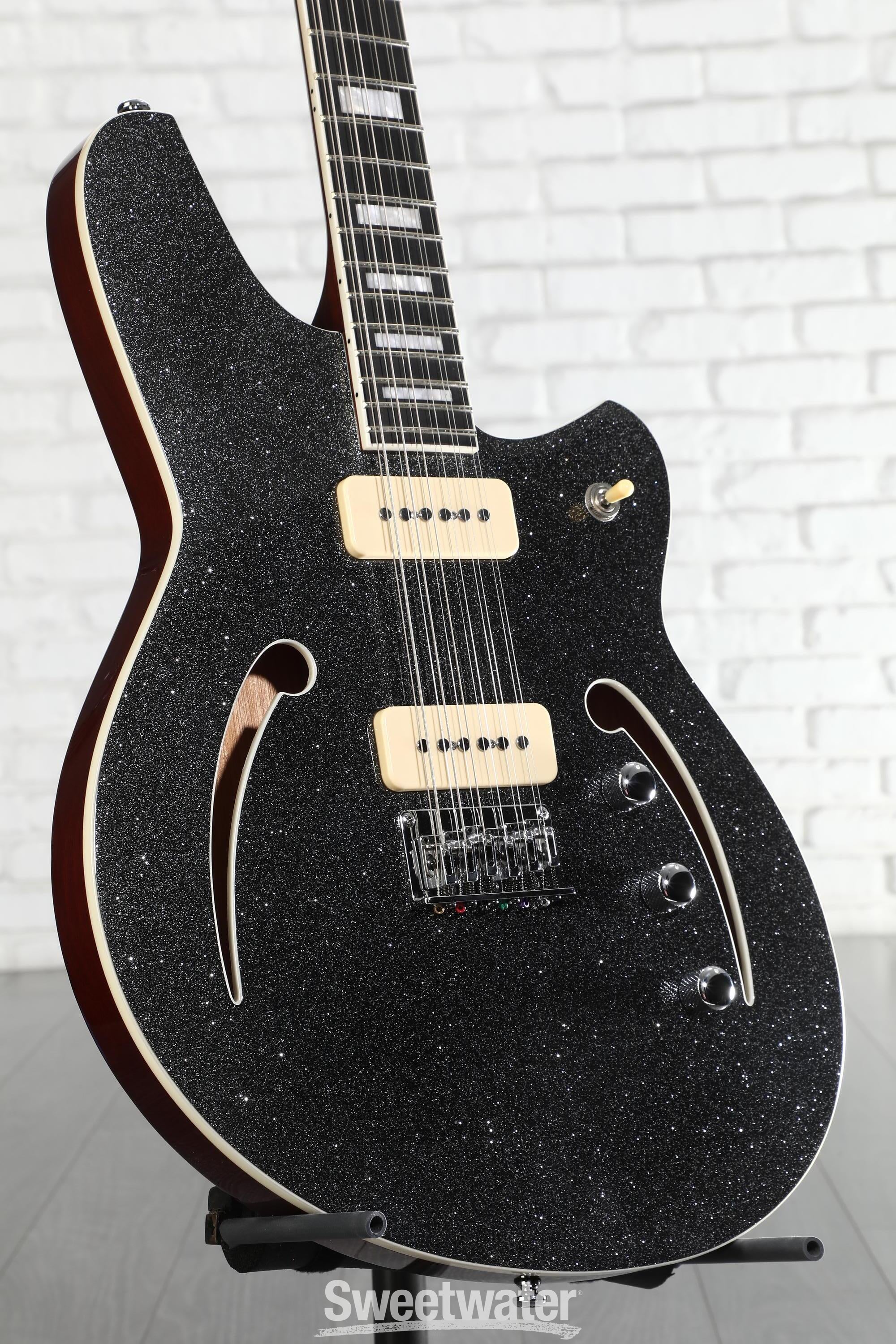 Photo of Reverend Airwave 12-string Electric Guitar - Black Sparkle