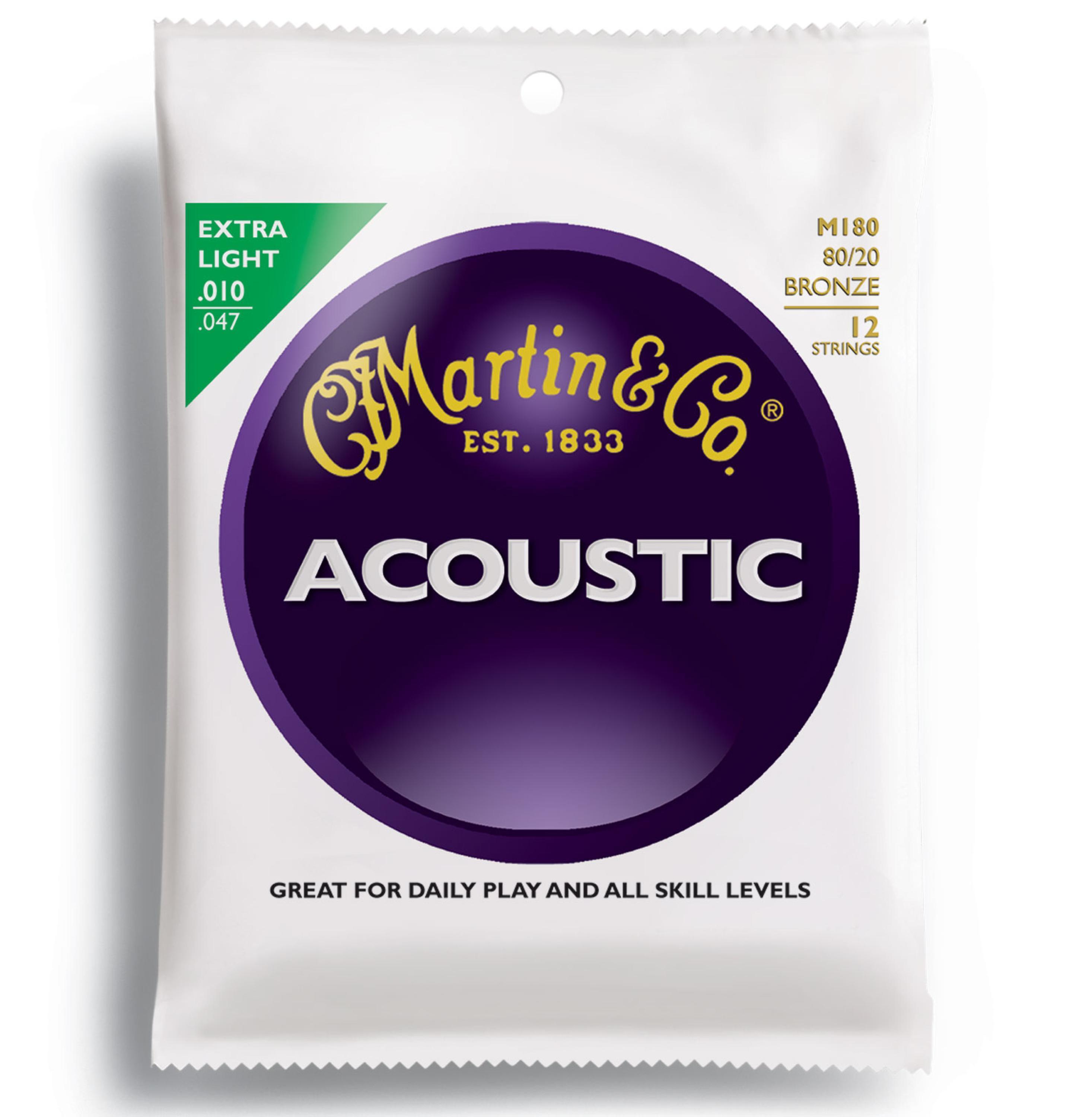 Martin M 180 Traditional 80 20 Bronze Extra Light Acoustic Strings