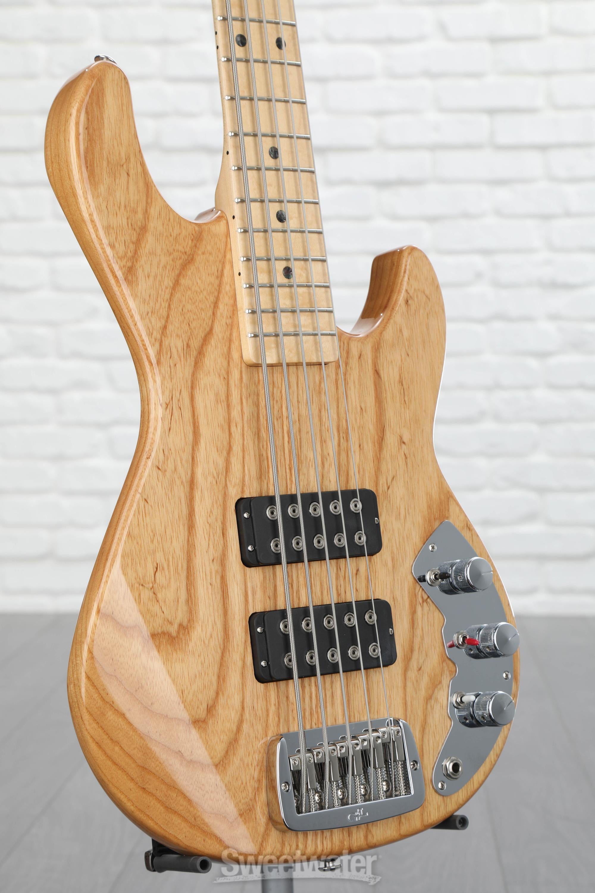G&L CLF Research L-2500 Bass Guitar - Natural Ash | Sweetwater