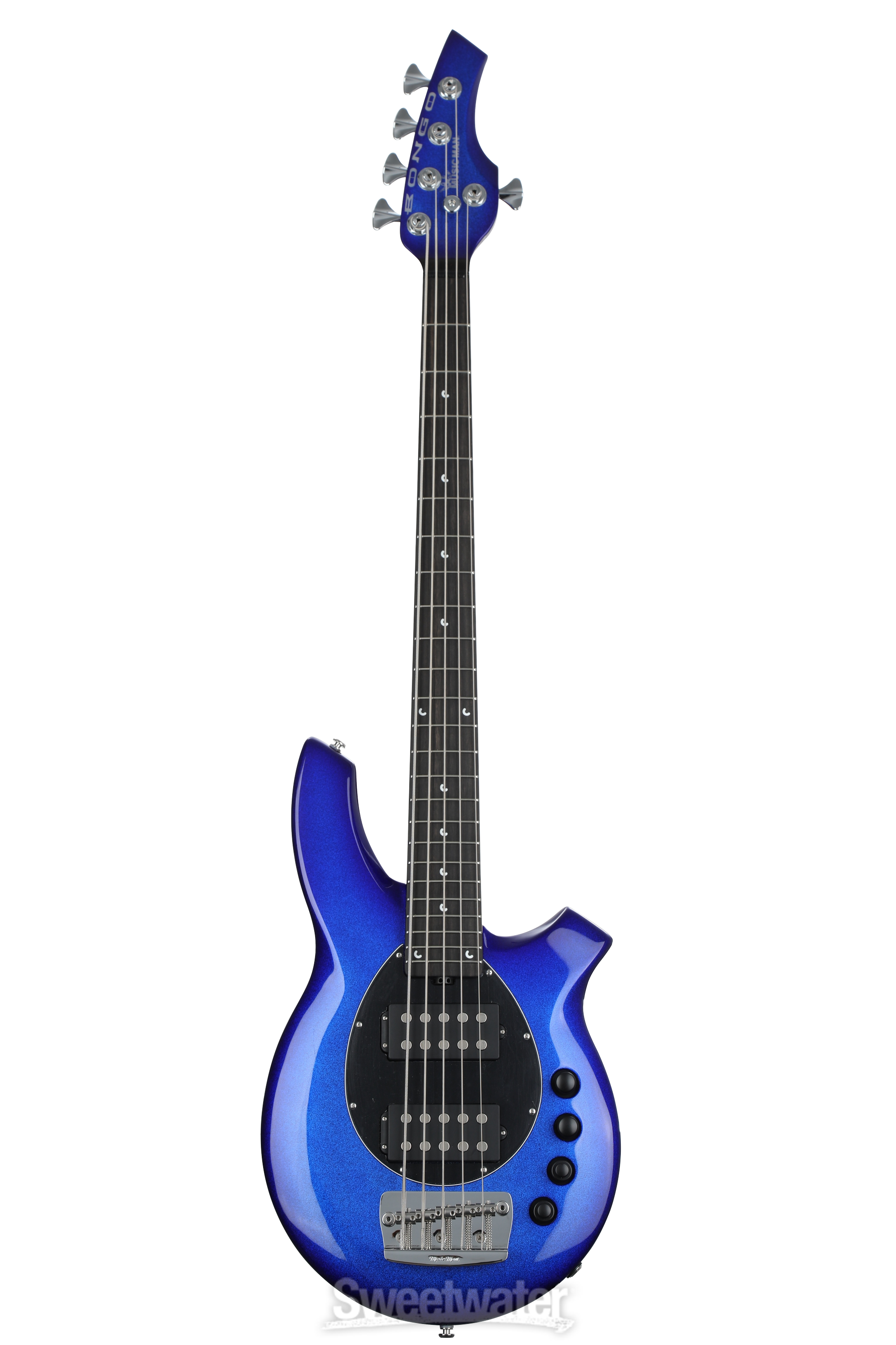 Ernie Ball Music Man Bongo 5 Bass Guitar - Pacific Blue Sparkle 