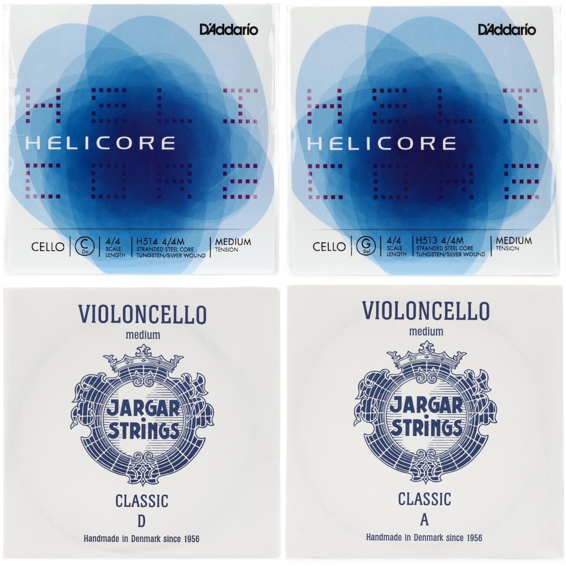 Jargar A&D with Helicore G&C Cello String Set 4/4 Size Sweetwater