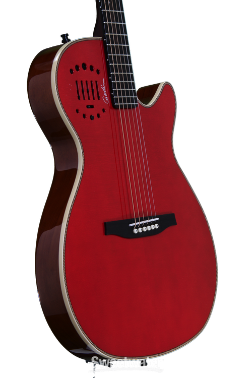 Godin MultiAc Steel Duet Ambiance - Transparent Red | Sweetwater