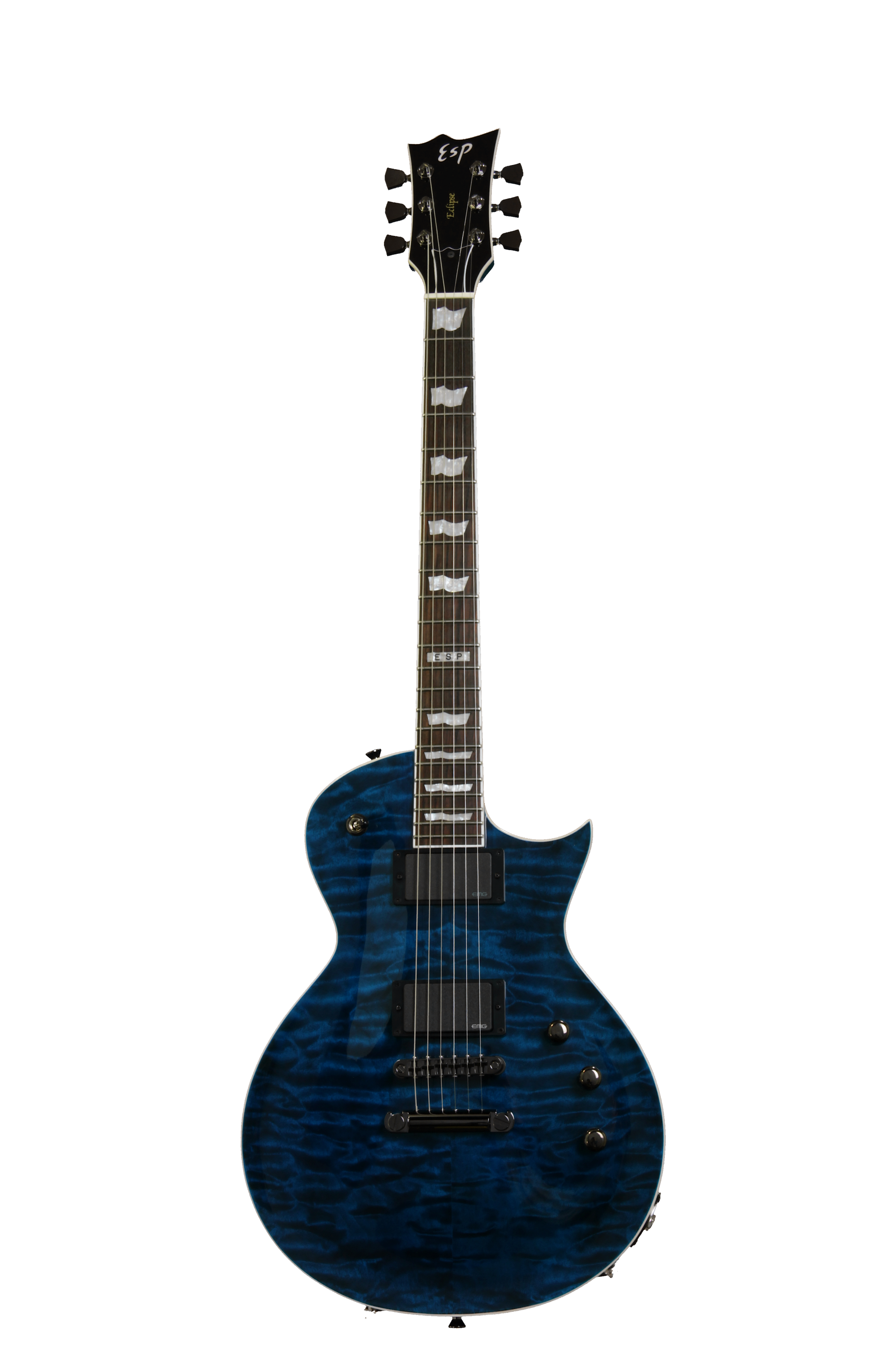 ESP Eclipse-II - Black Aqua, Qulit | Sweetwater