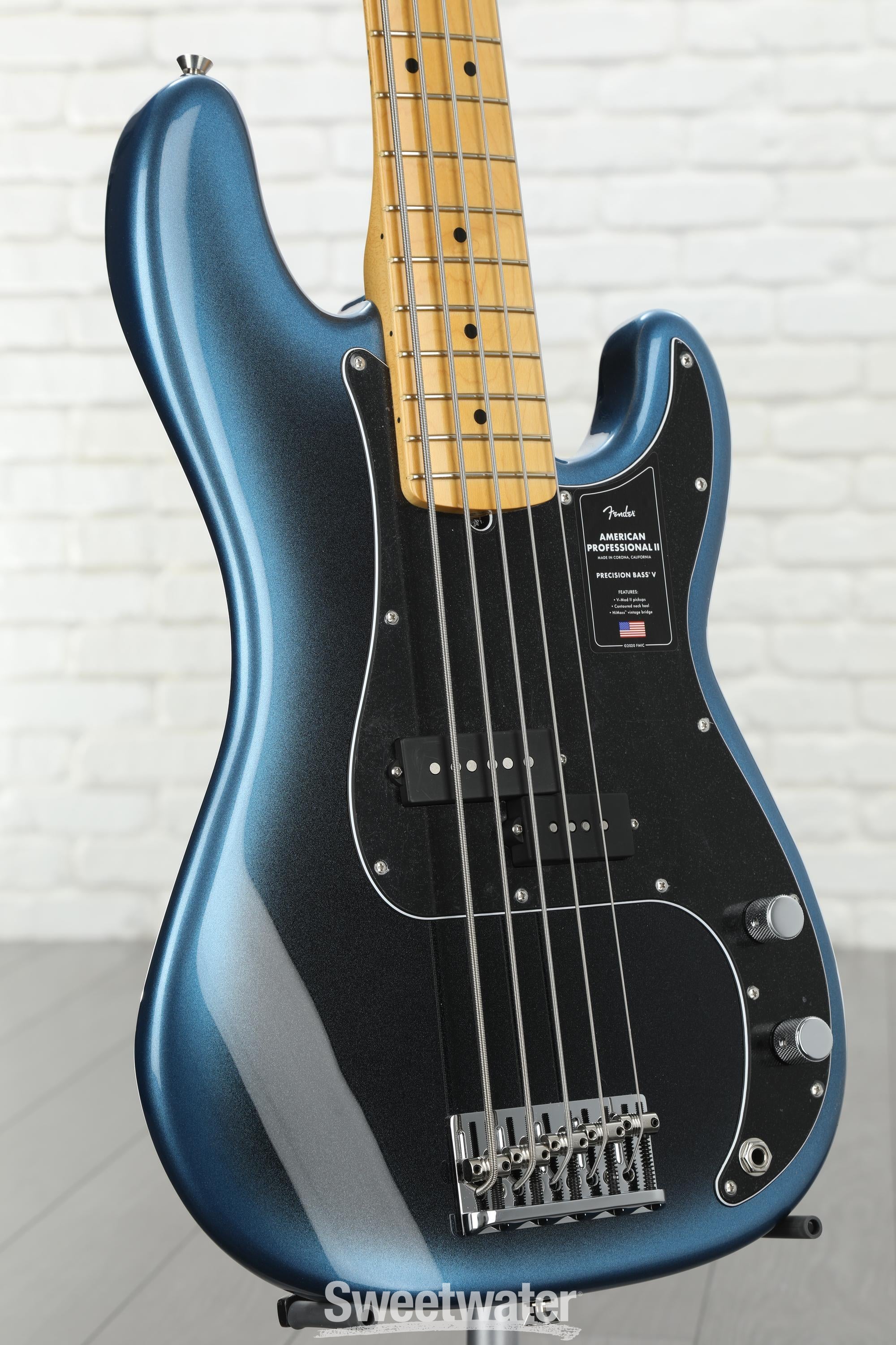 Fender American Professional II Precision Bass V - Dark Night with Maple  Fingerboard