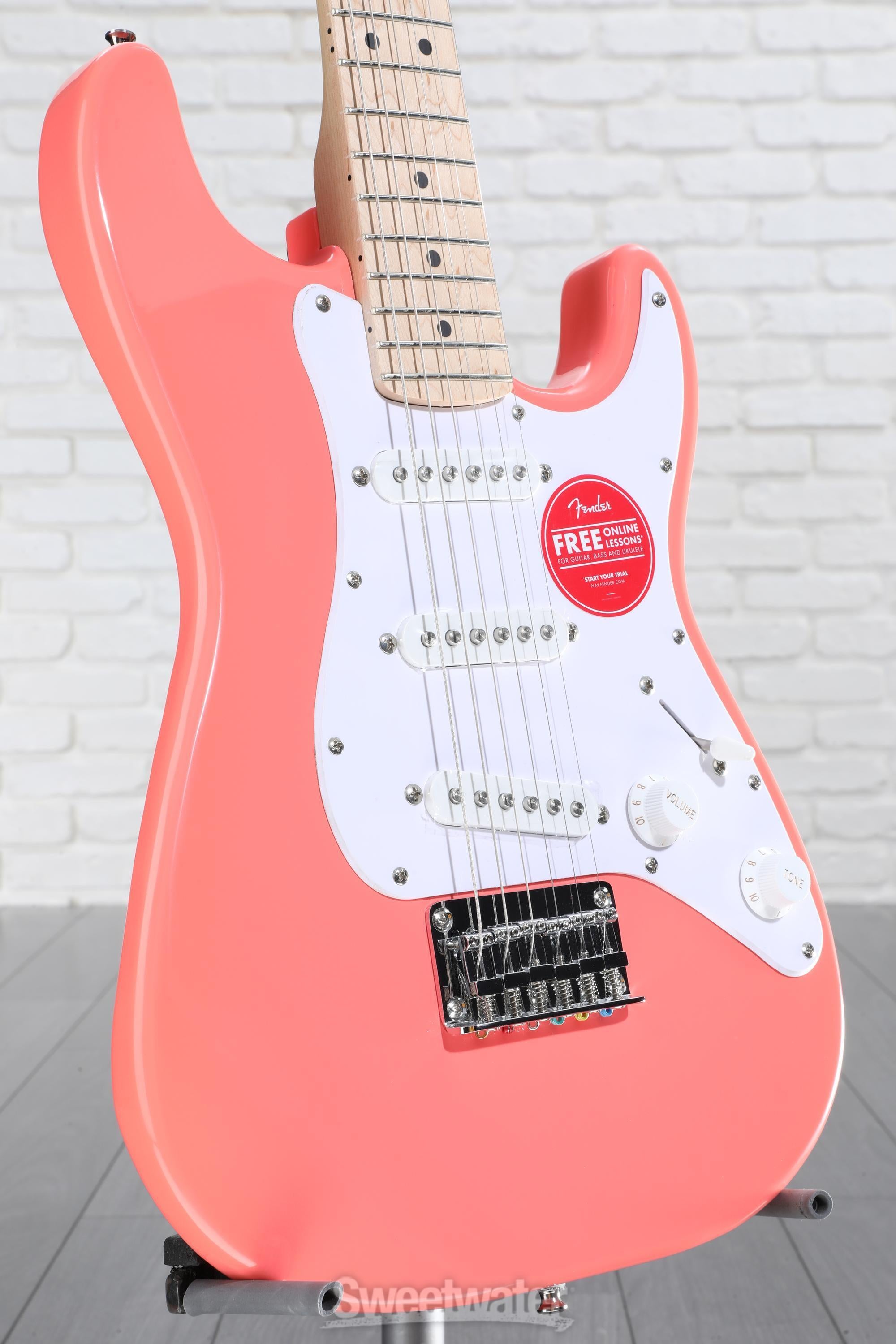 Squier Mini Stratocaster Electric Guitar - Tahitian Coral
