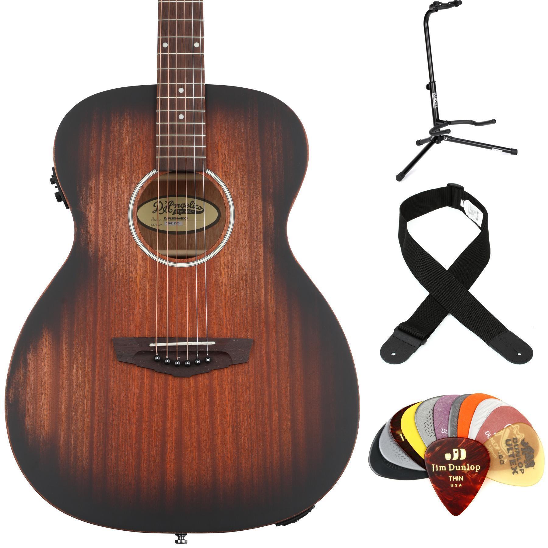 Photo of D'Angelico Premier Tammany LS Acoustic-electric Guitar Essentials Bundle - Aged Mahogany