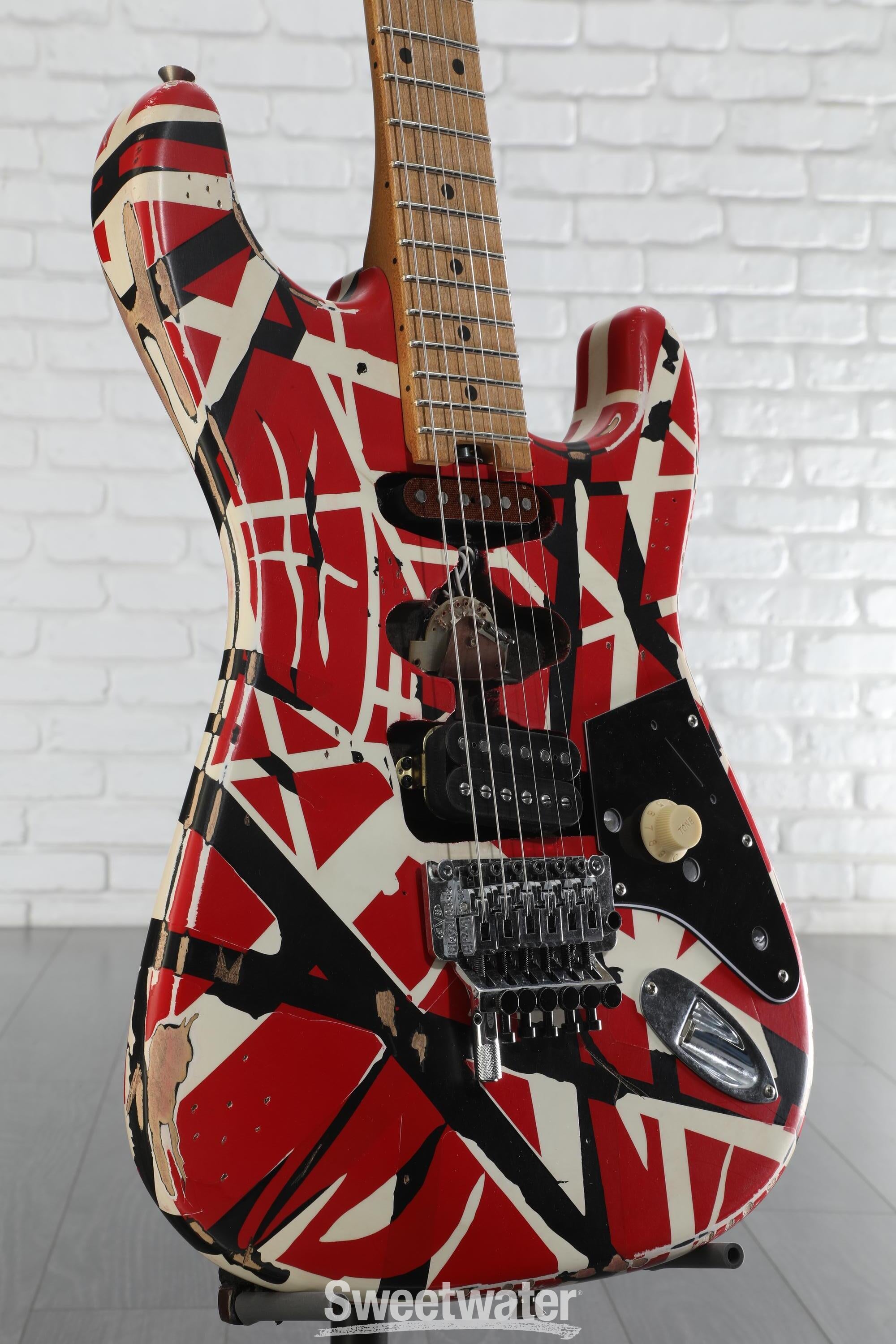 EVH Striped Series Frankenstein Relic - Red/Black/White