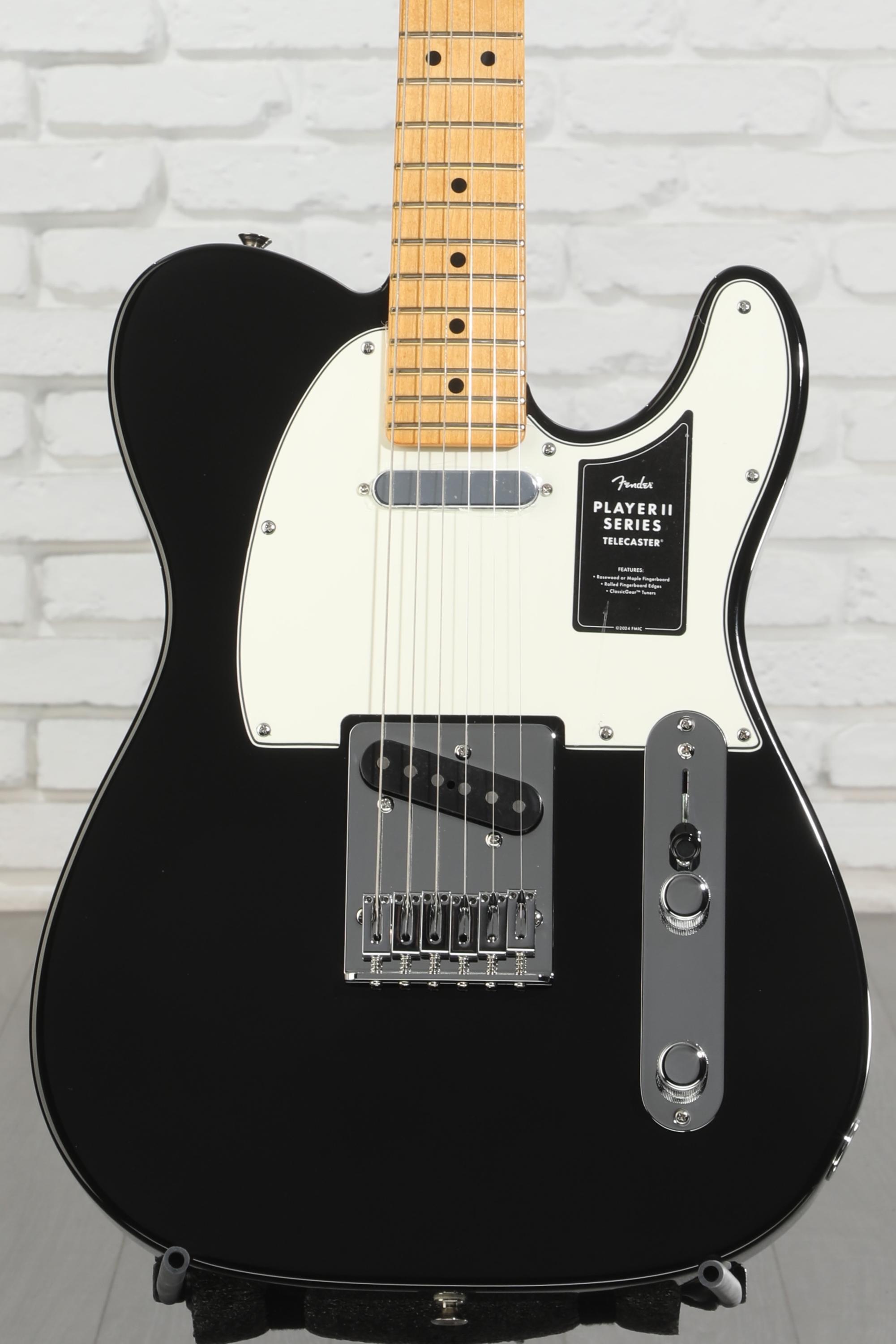 ギター Fender Player Telecaster Black MN Fender Player II Telecaster Electric Guitar - Black with Maple