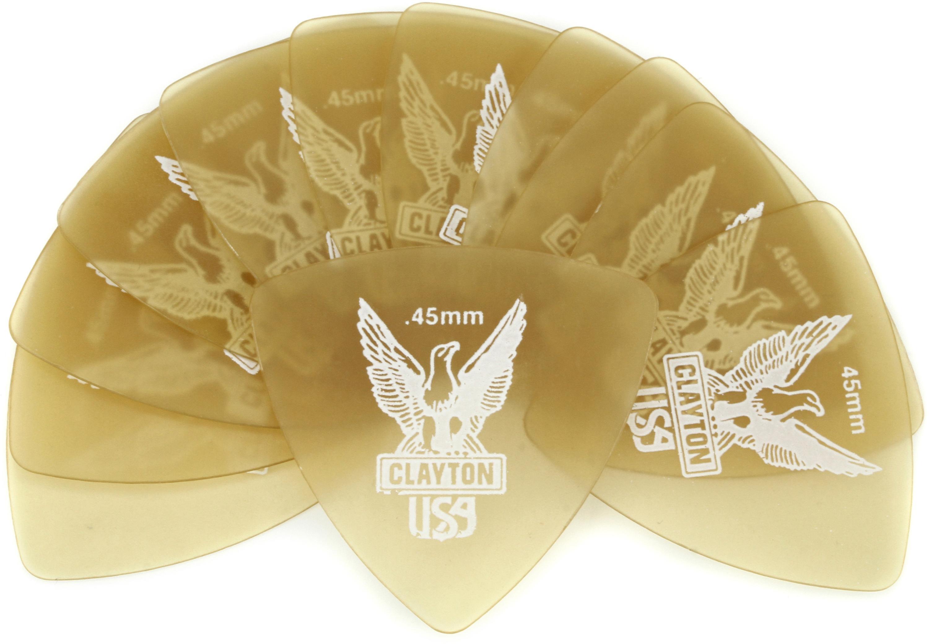 Photo of Clayton Ultem Rounded Triangle Picks 12-pack .45mm