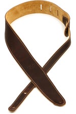 Photo of Taylor Leather/ Suede 2.5" Guitar Strap - Chocolate Brown