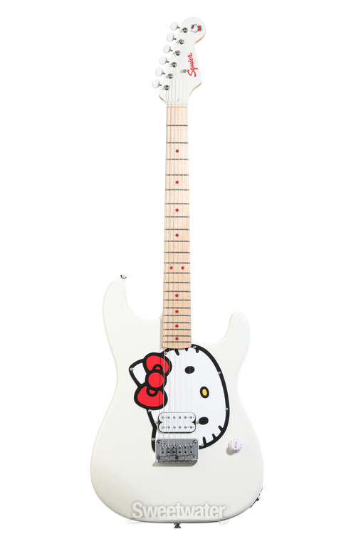 Squier x Hello Kitty Stratocaster Electric Guitar - White | Sweetwater