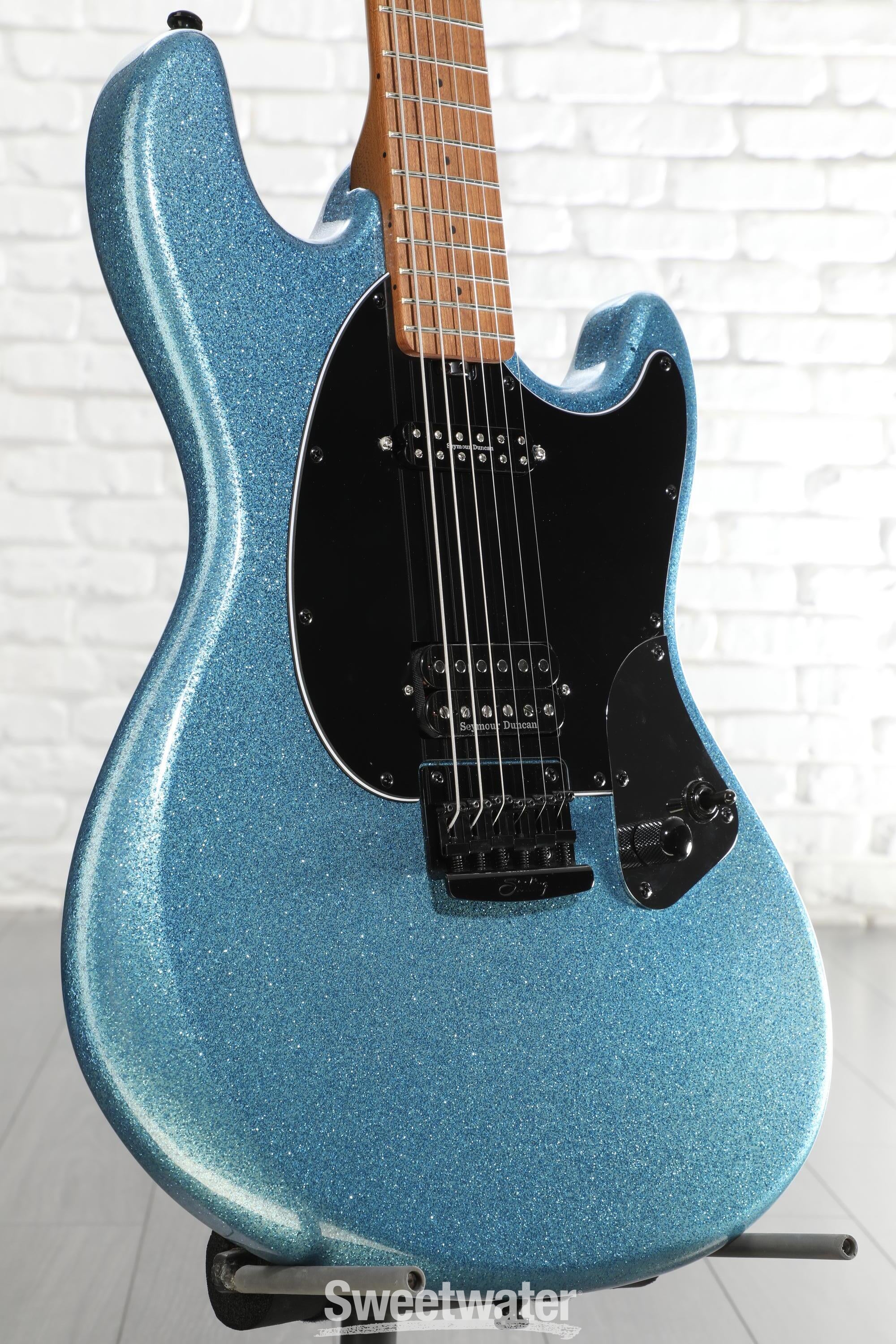 Photo of Sterling By Music Man Ryan "Fluff" Bruce Signature StingRay Electric Guitar - Amana Boat Blue, Maple Fingerboard