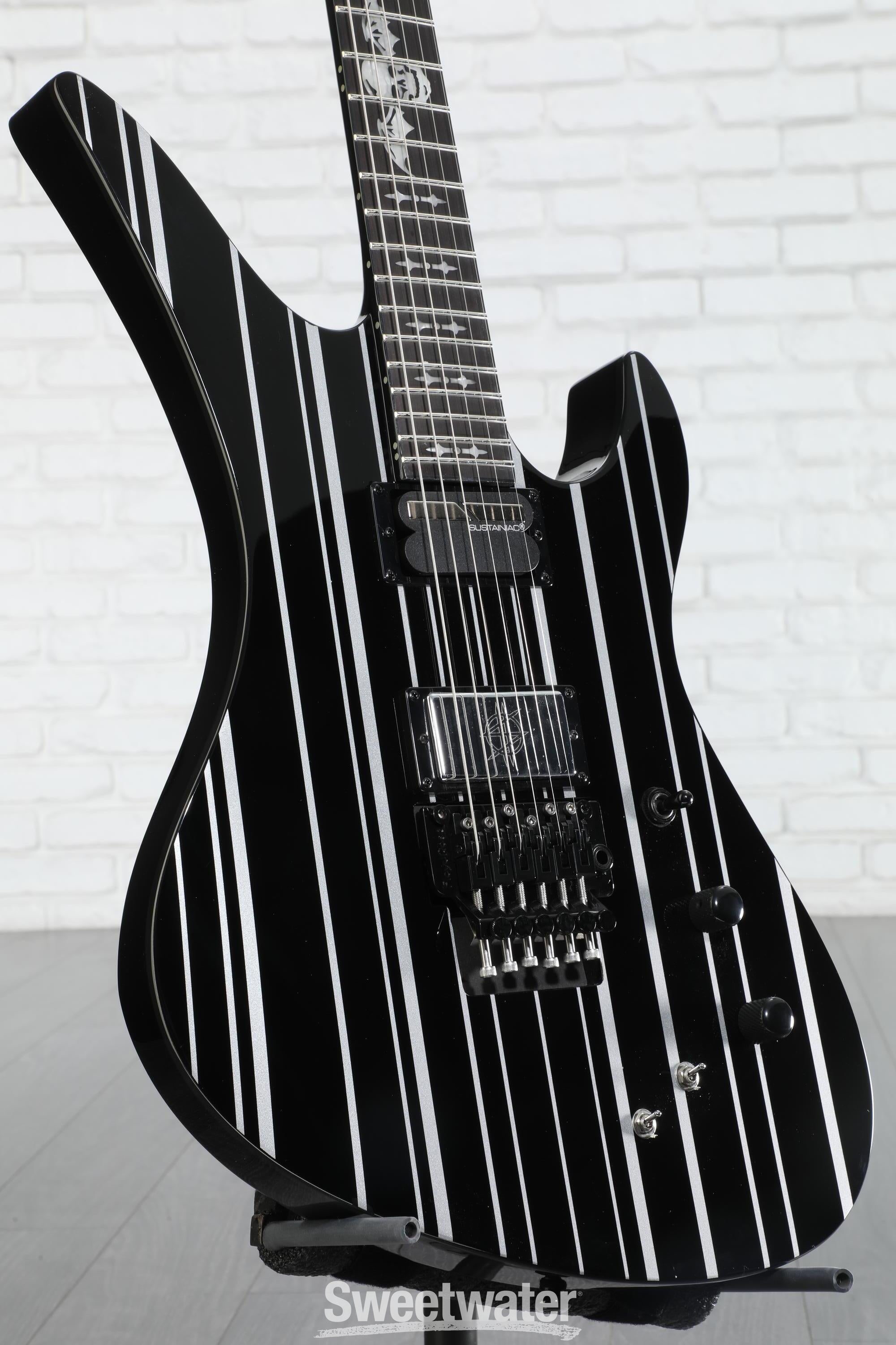 Schecter Synyster Gates Custom-S - Gloss Black with Silver Stripes