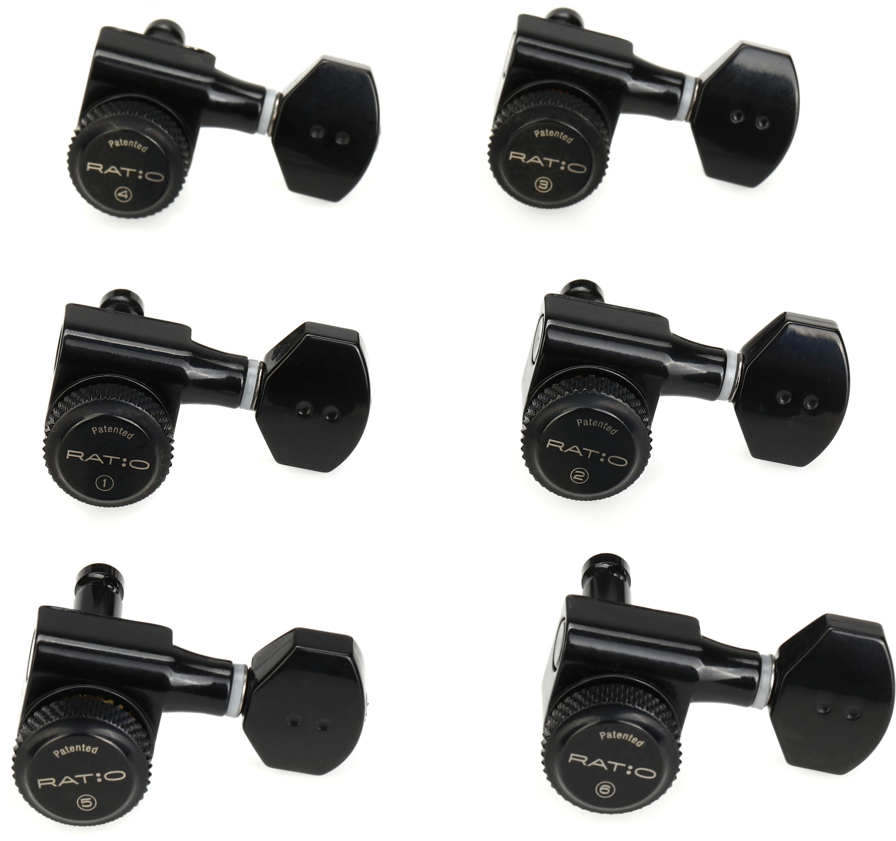 Photo of Graph Tech PRL-9721-B0 Ratio Calibrated LockingTuning Machine Set - Black