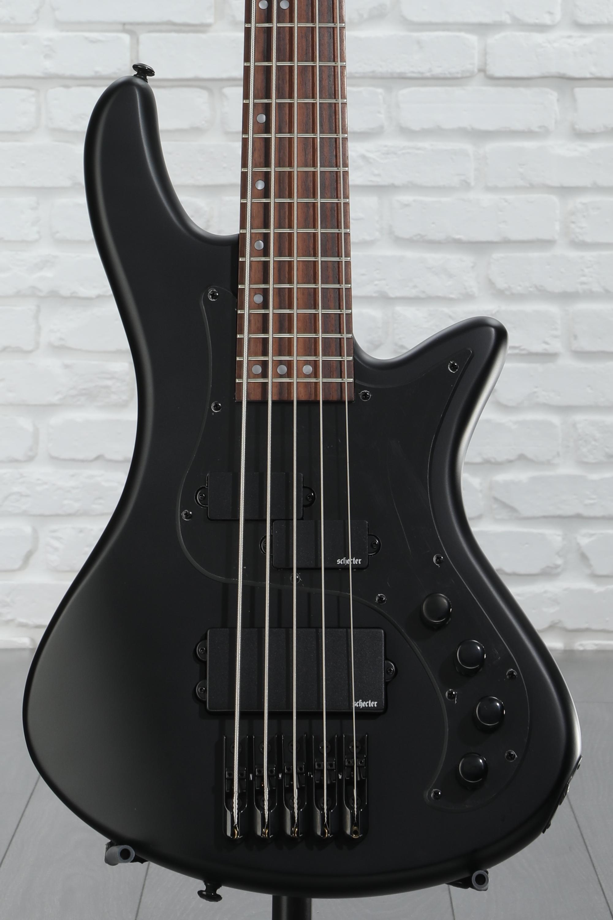 Schecter Stiletto Stealth 5 Bass Guitar - Satin Black